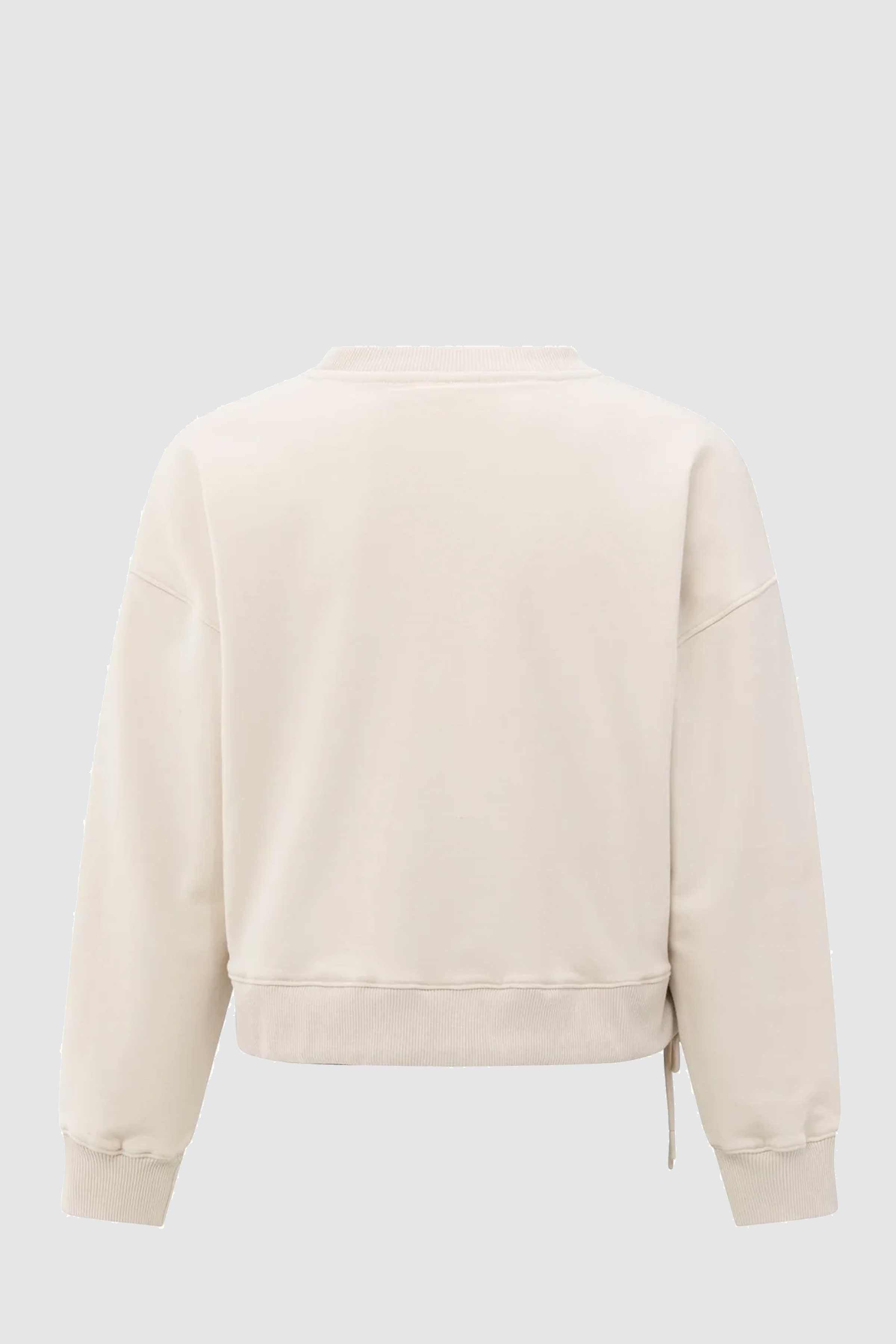 Sweatshirt with Pleated Detail in Chalk White