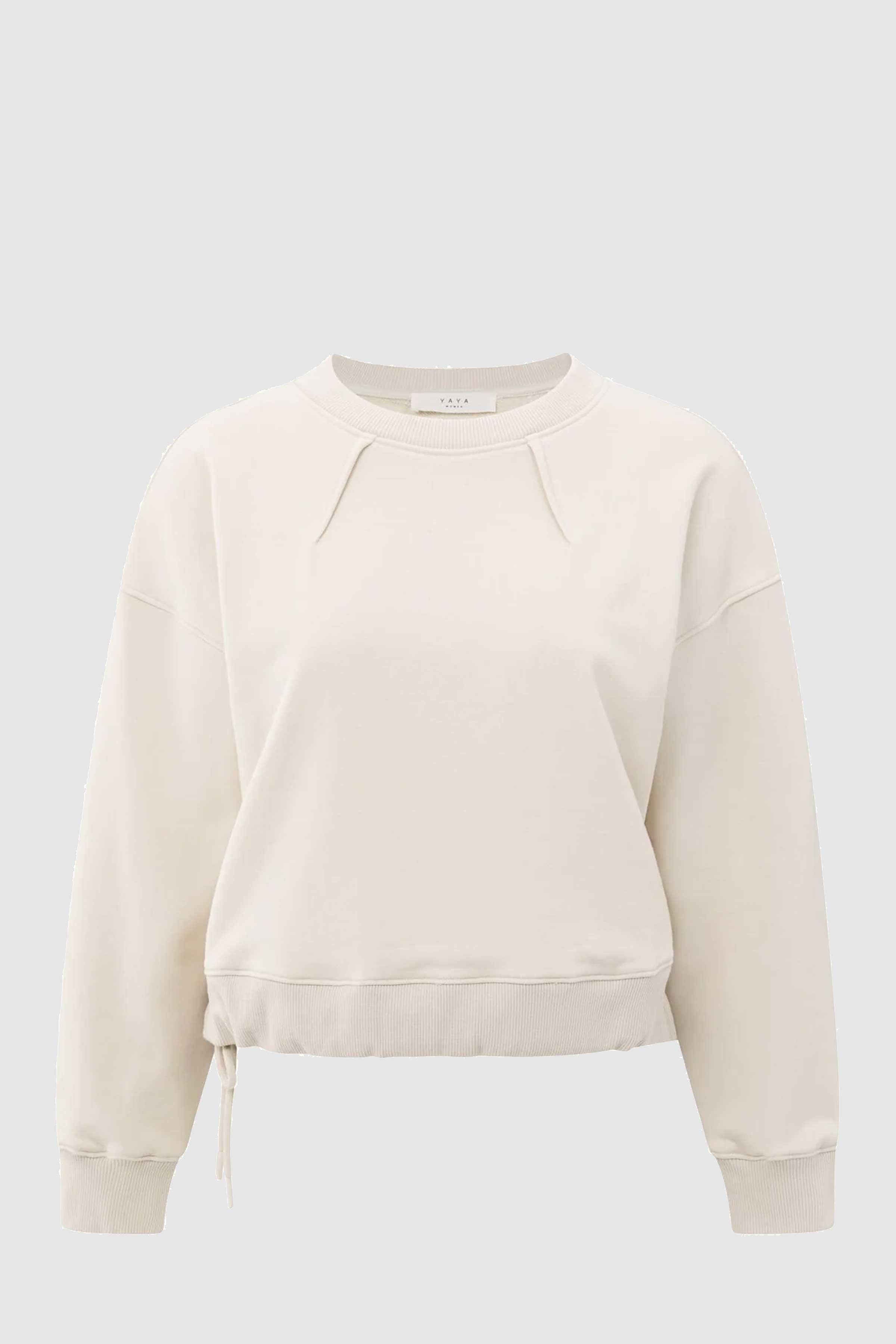 Sweatshirt with Pleated Detail in Chalk White