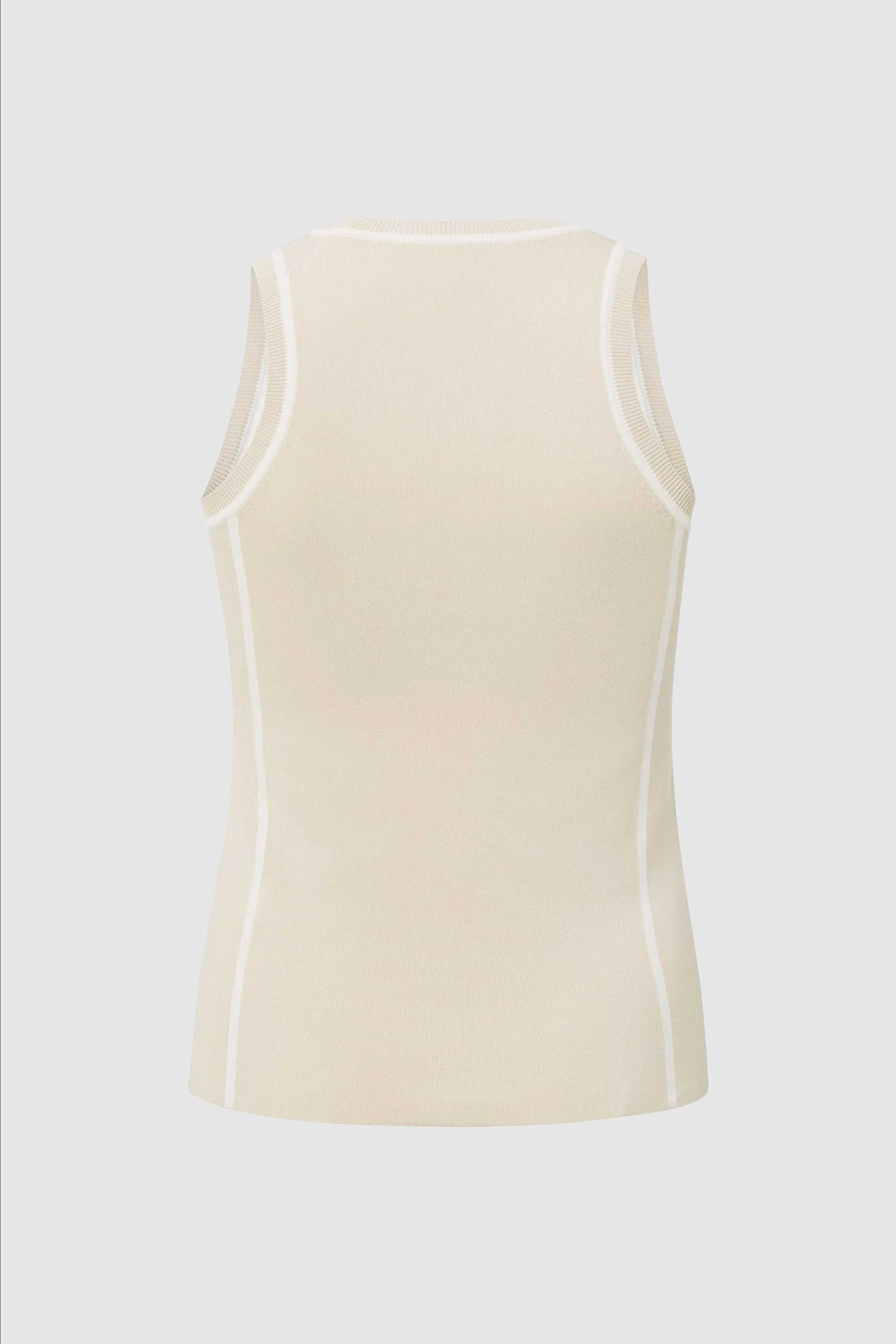 Knitted Tank Top in Sand Dessin