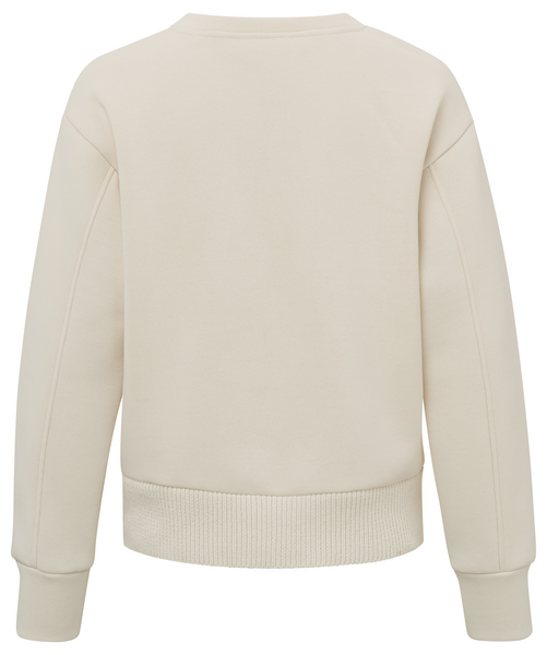 Sweatshirt with Knitted Panel in Off White
