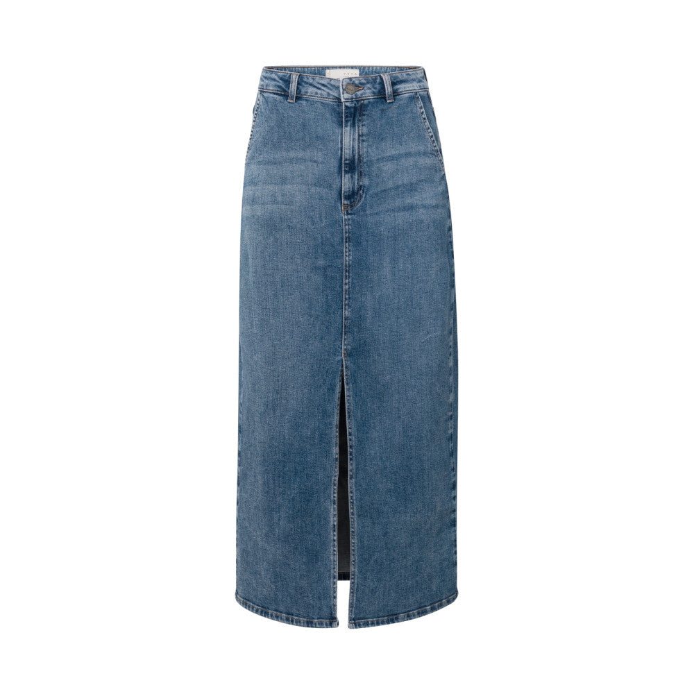 Denim Maxi Skirt in Blue Denim