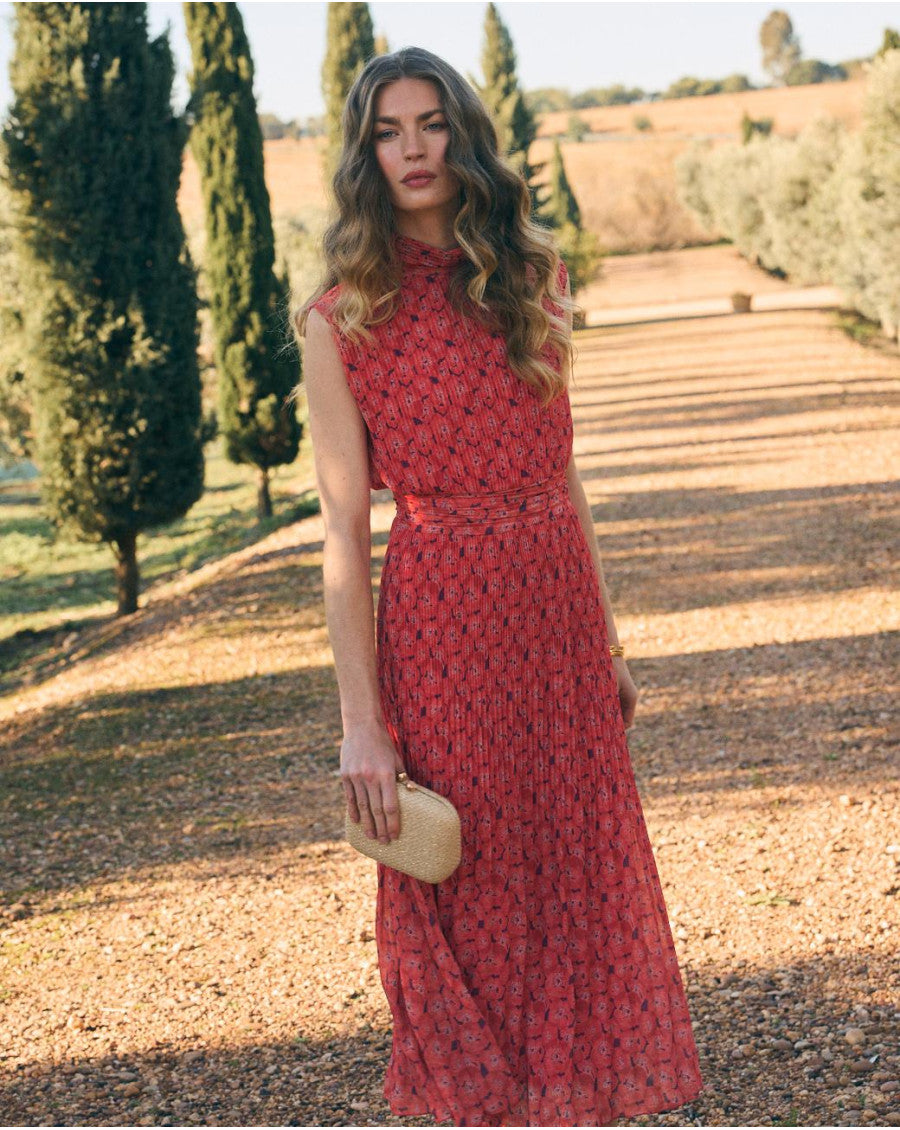 Pertina Flowers Dress in Peach