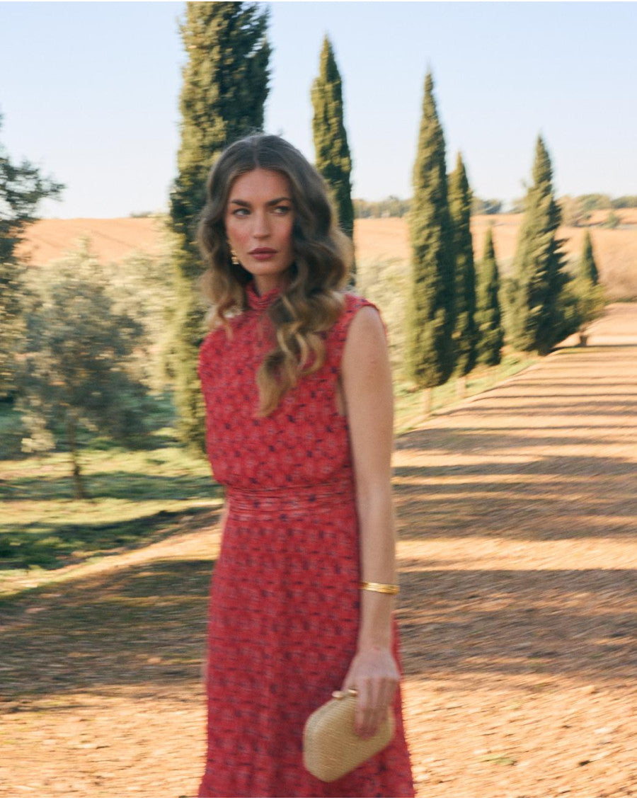 Pertina Flowers Dress in Peach