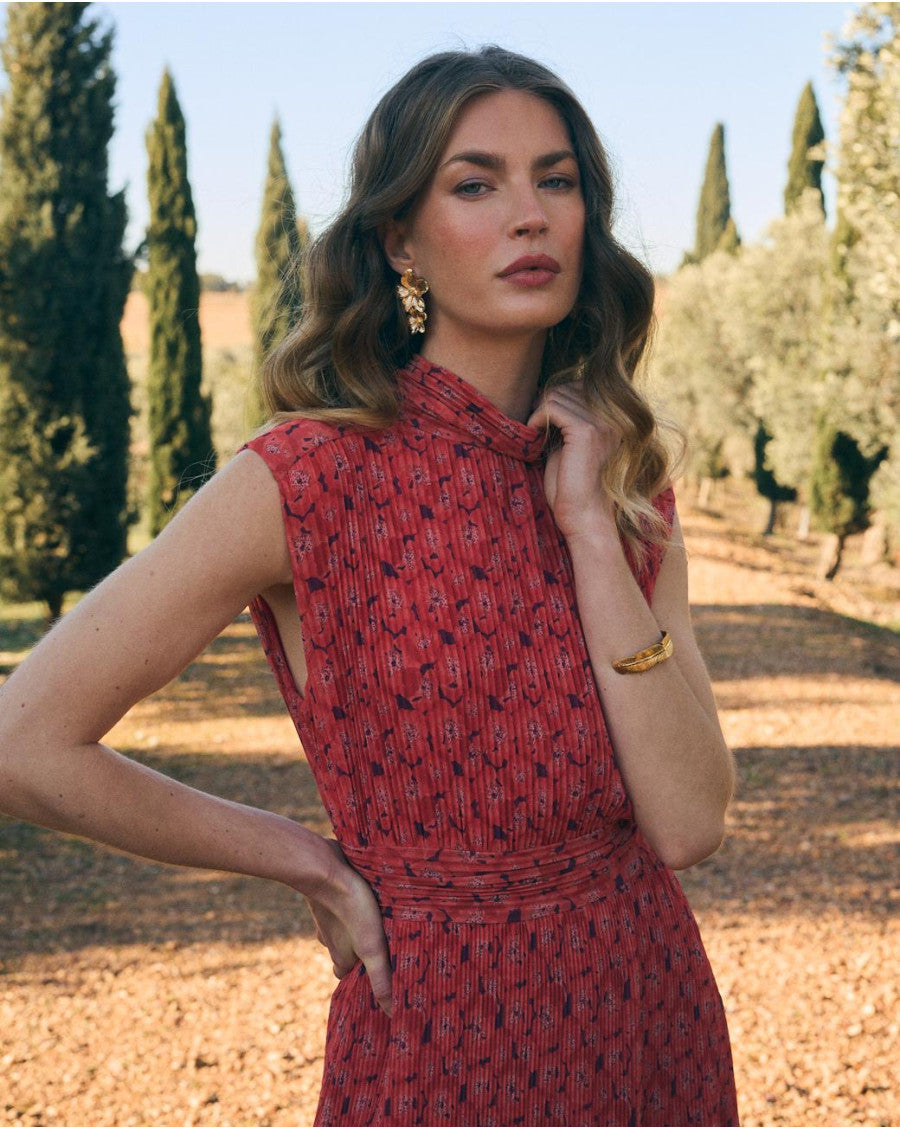 Pertina Flowers Dress in Peach