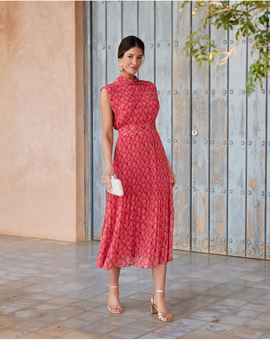 Pertina Flowers Dress in Peach