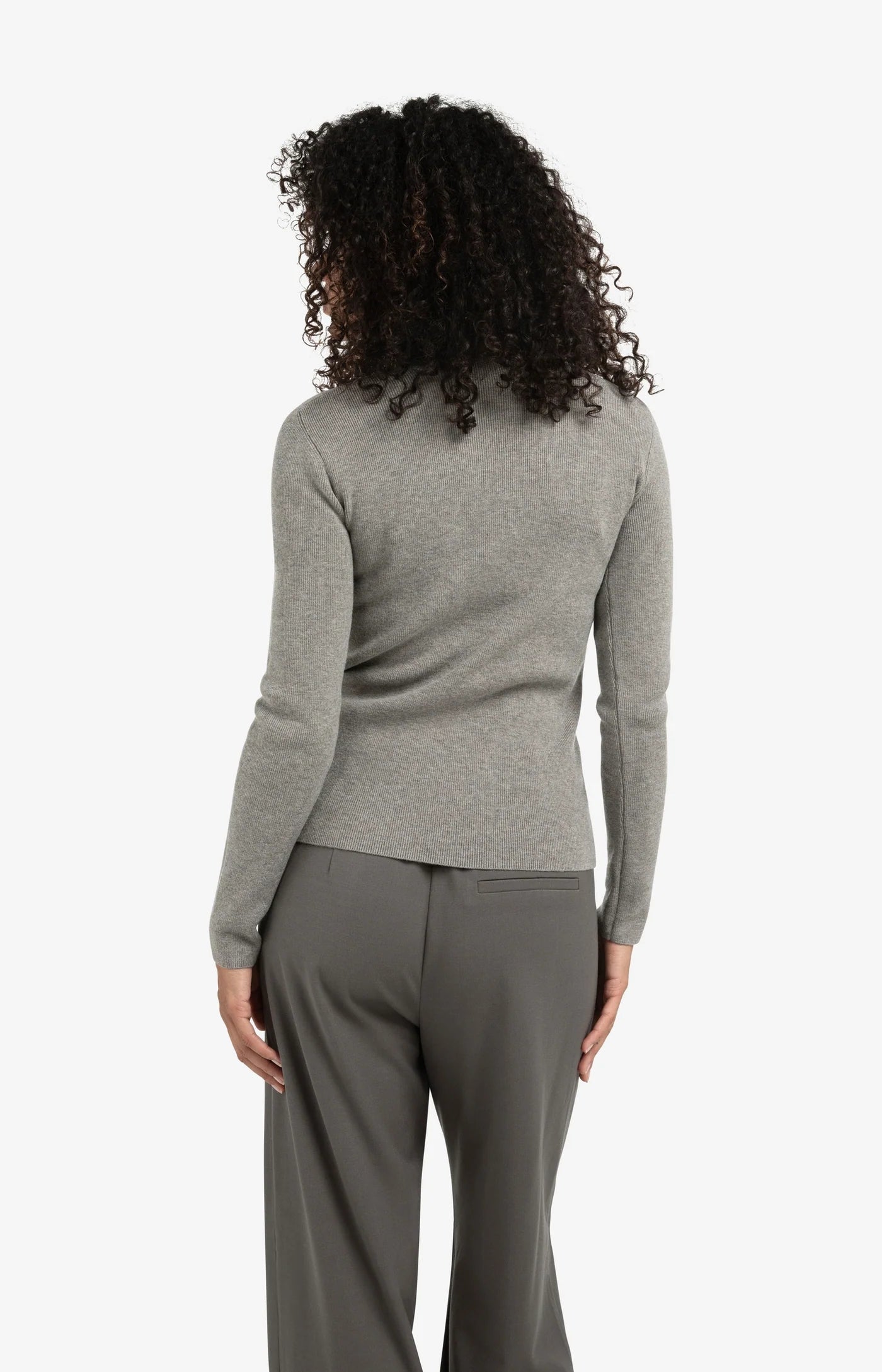 Turtle Rib Sweater in Taupe/Grey