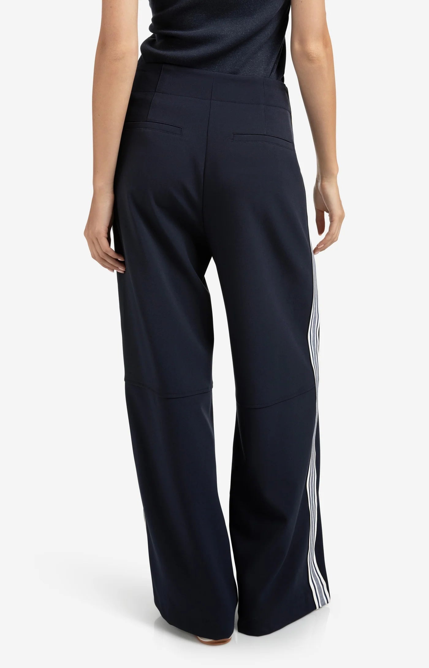 High Waist Wide Leg Trouser in Inkwell Blue