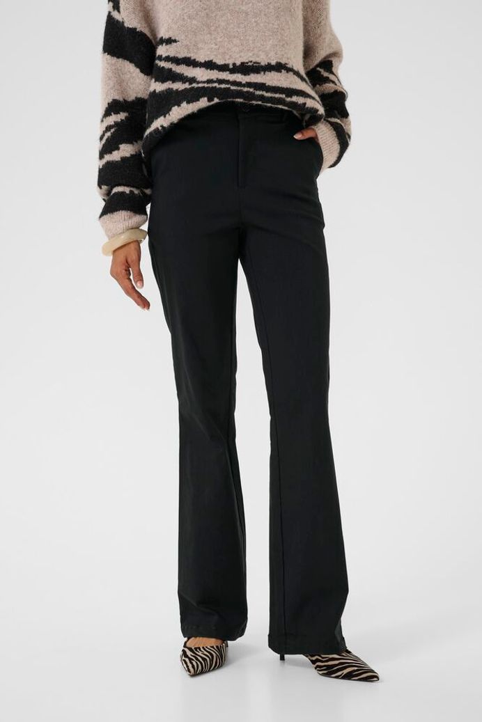 Benghta Long Flare Trouser in Black