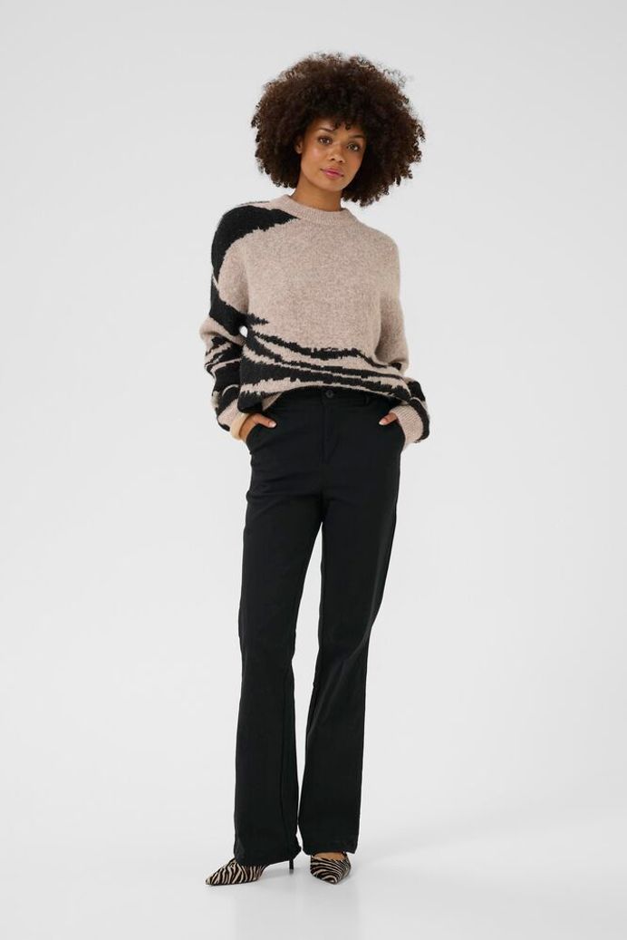 Benghta Long Flare Trouser in Black