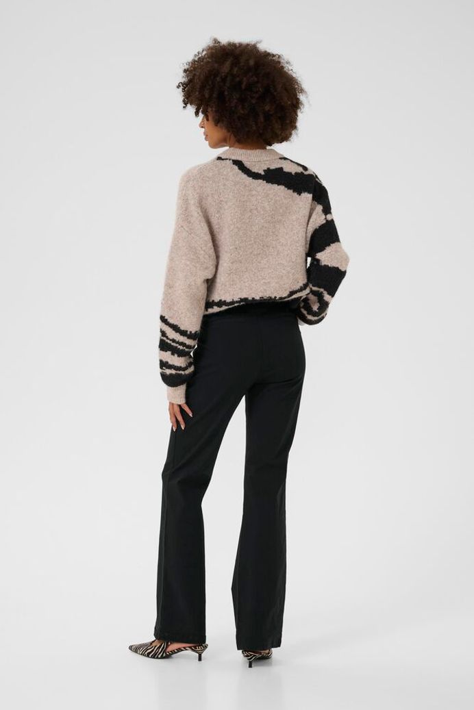 Benghta Long Flare Trouser in Black