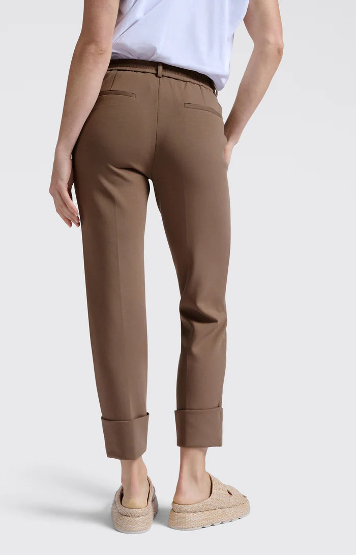 Trousers with Turned-Up Hem in Caribou Brown
