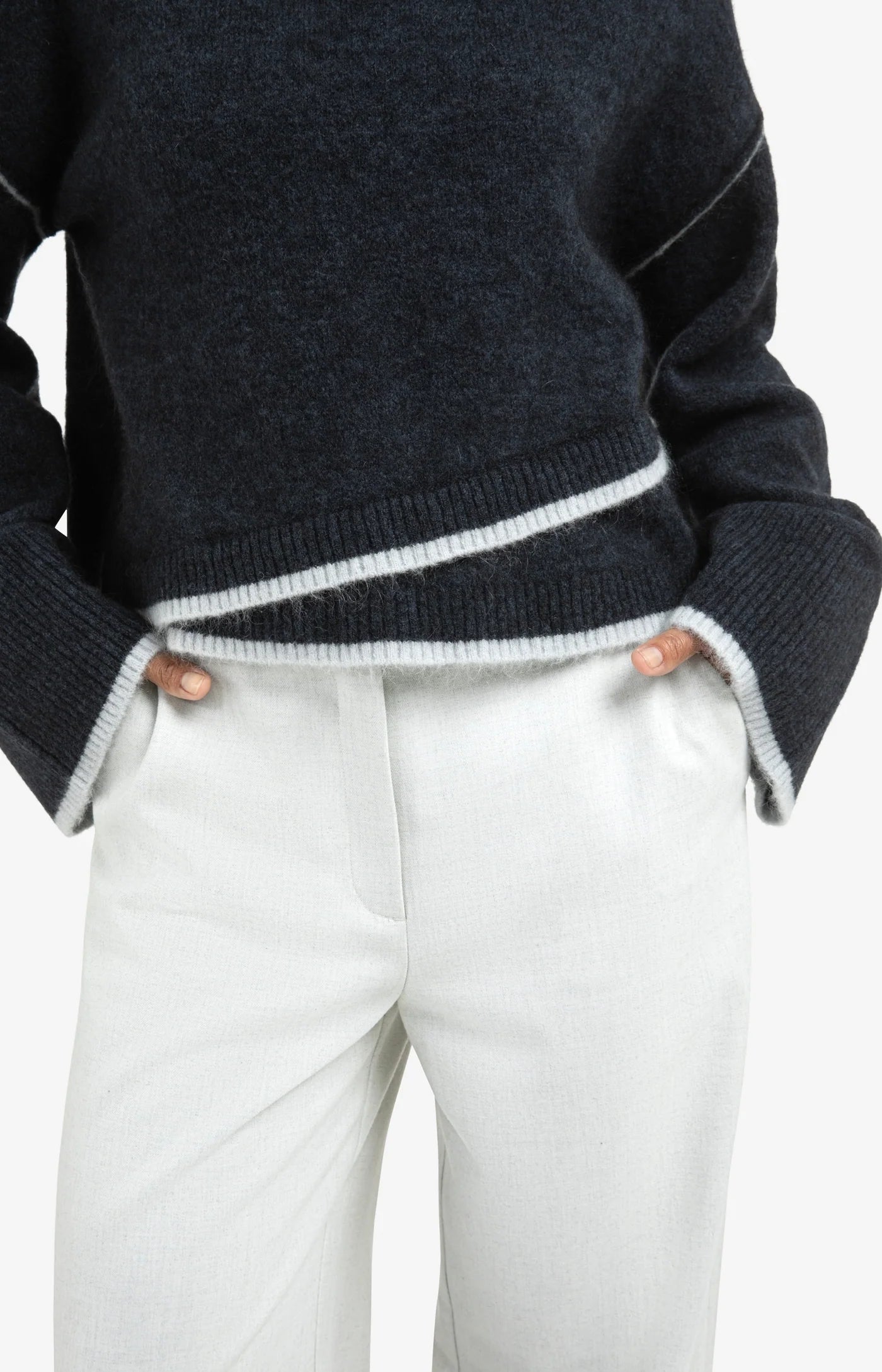 Contrast Colouring Sweater in Collegiate Blue Melange