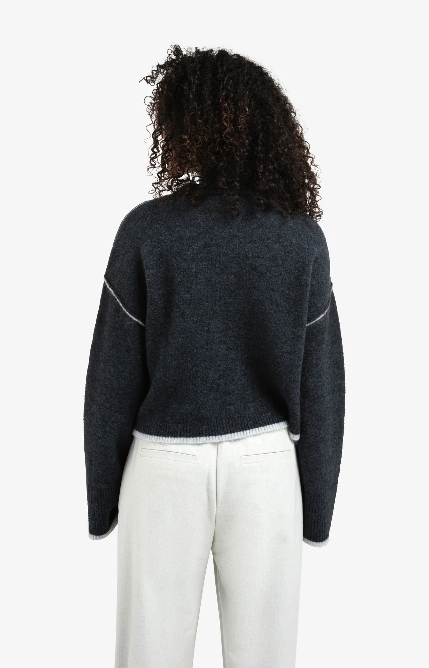 Contrast Colouring Sweater in Collegiate Blue Melange