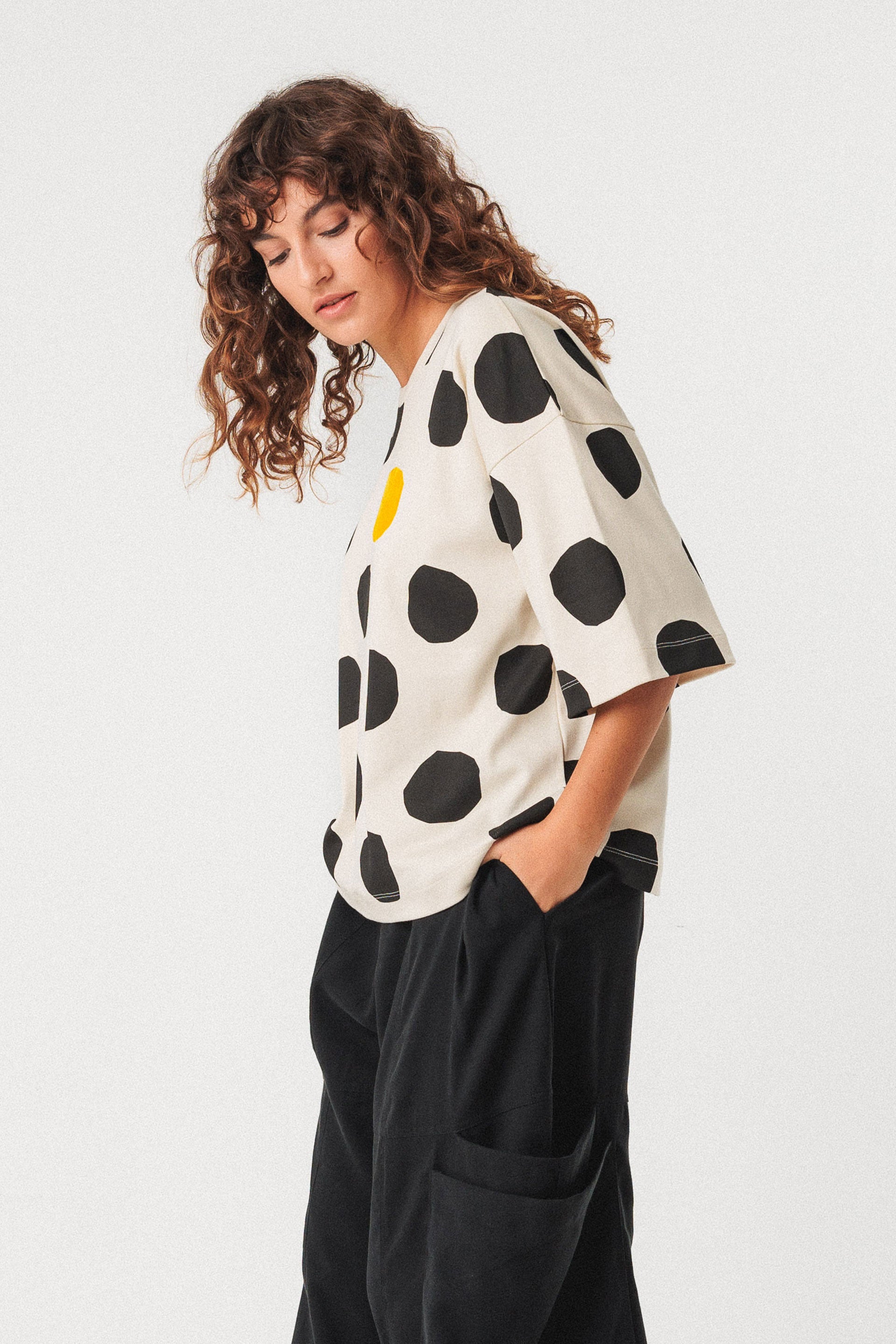 Lariz - Gots T-Shirt in Cream\Black