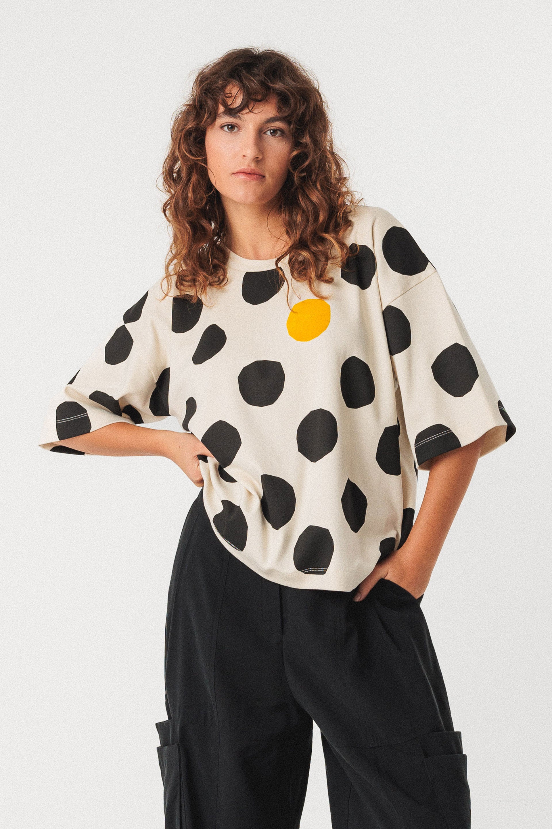 Lariz - Gots T-Shirt in Cream\Black