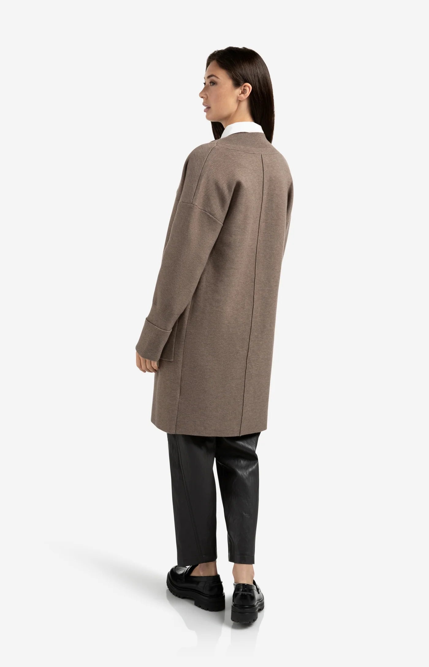 Long Coatigan in Brown Melange