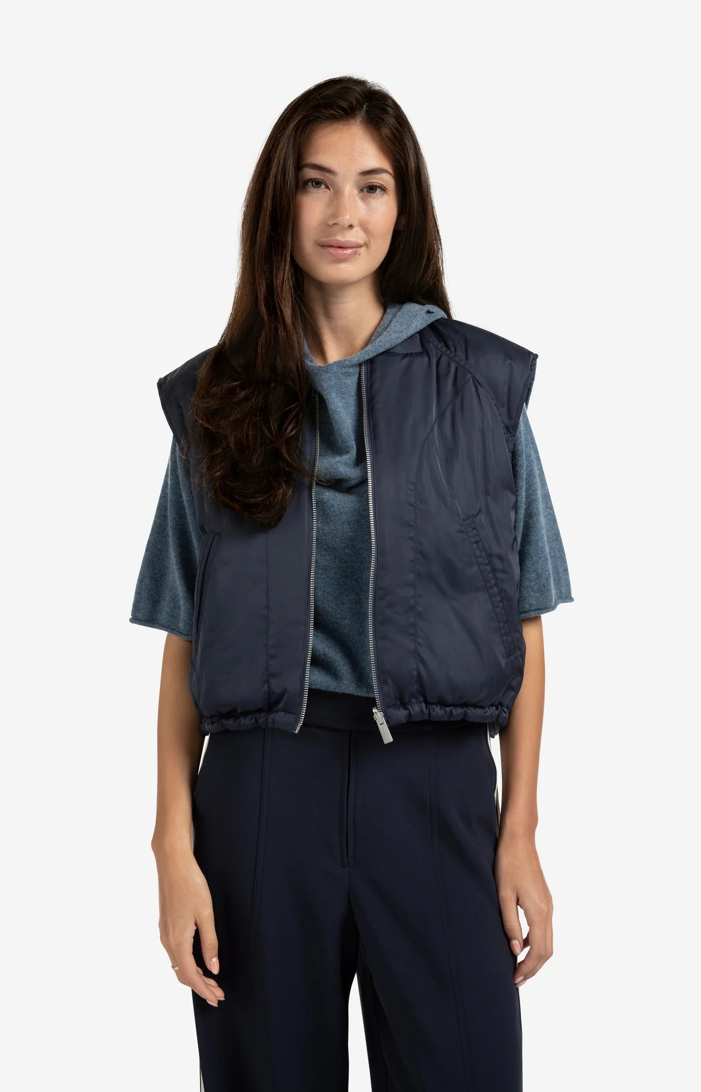 Nylon Reversible Bodywarmer in Inkwell Blue