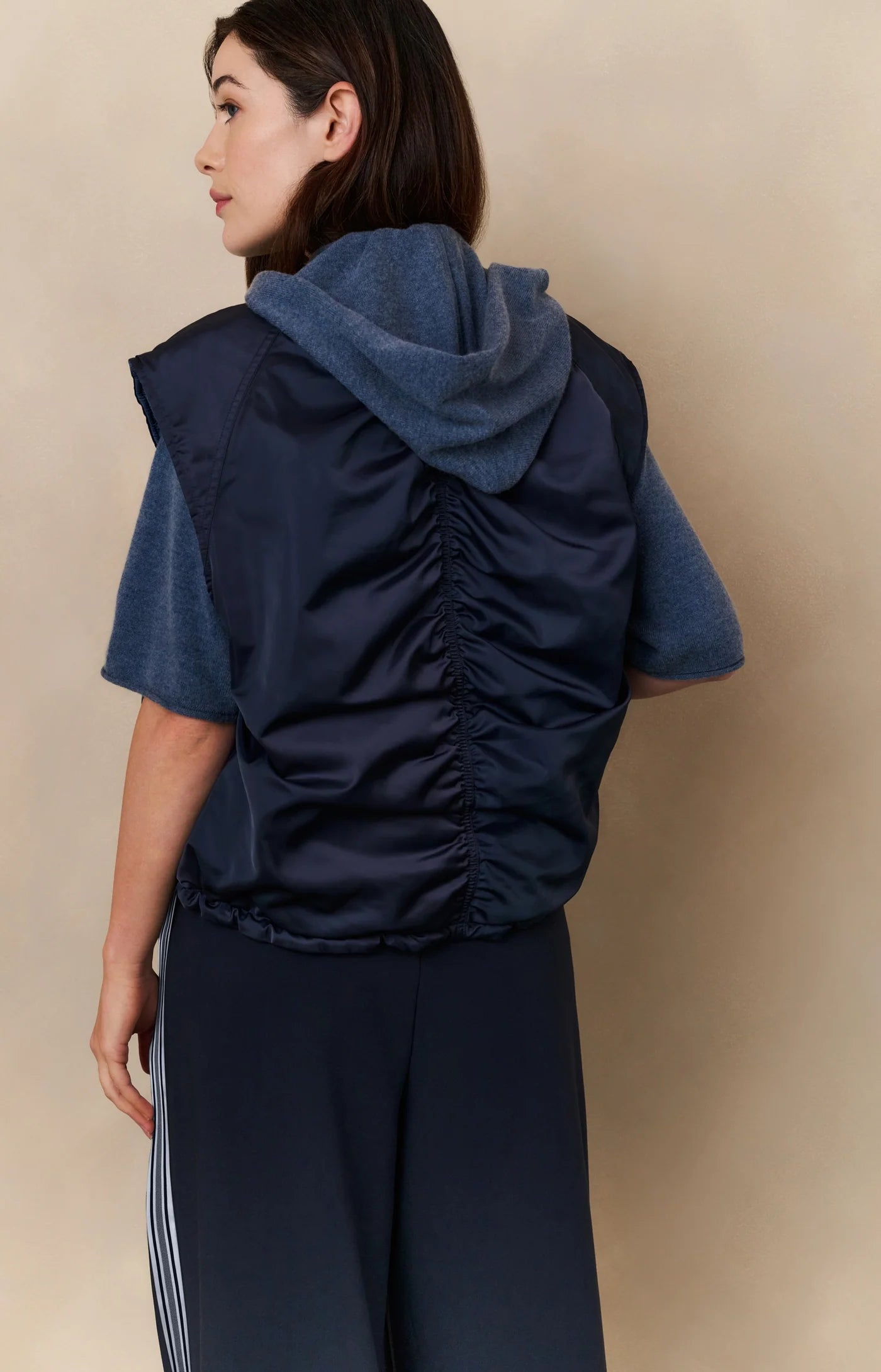 Nylon Reversible Bodywarmer in Inkwell Blue
