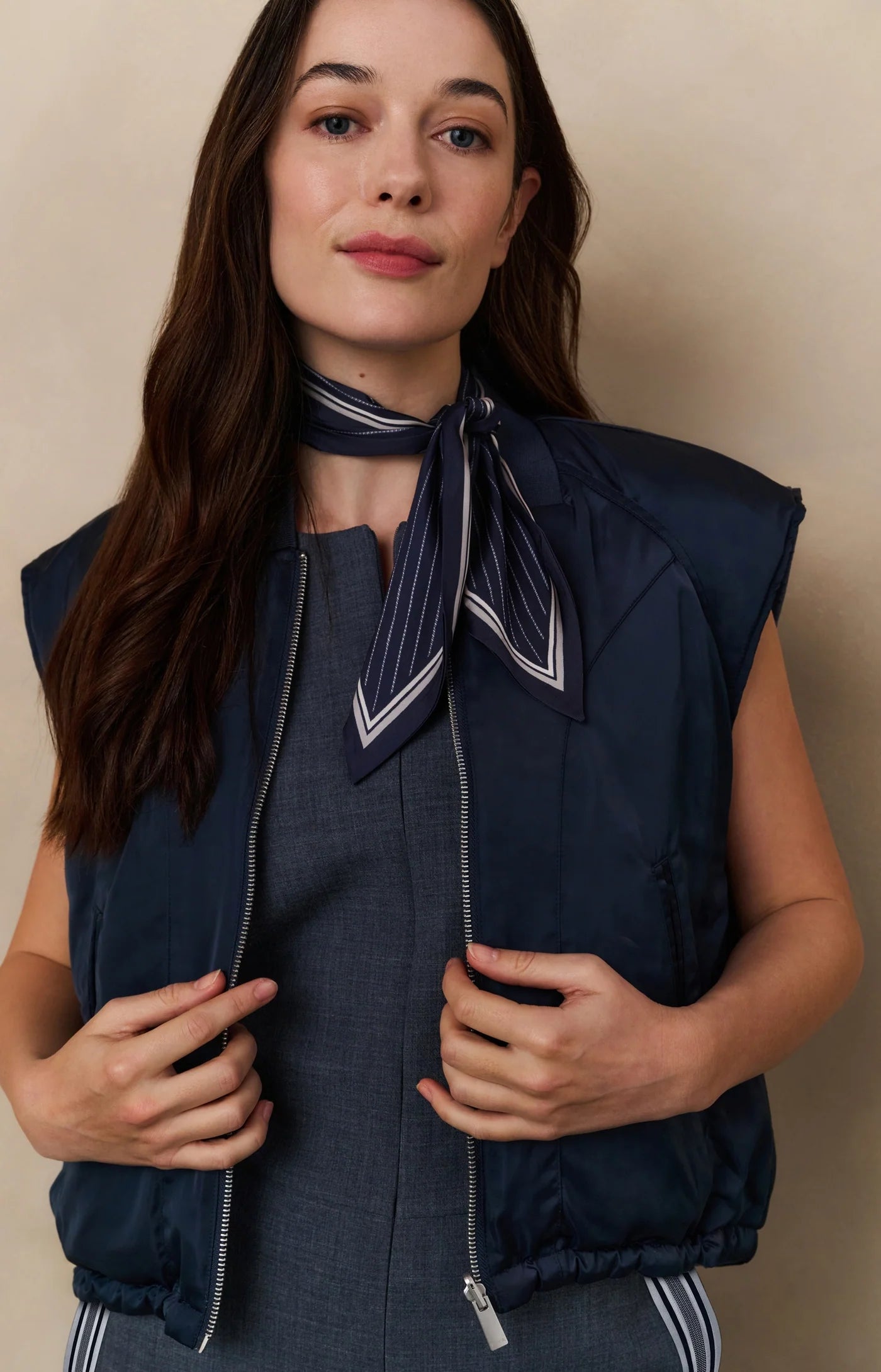 Nylon Reversible Bodywarmer in Inkwell Blue