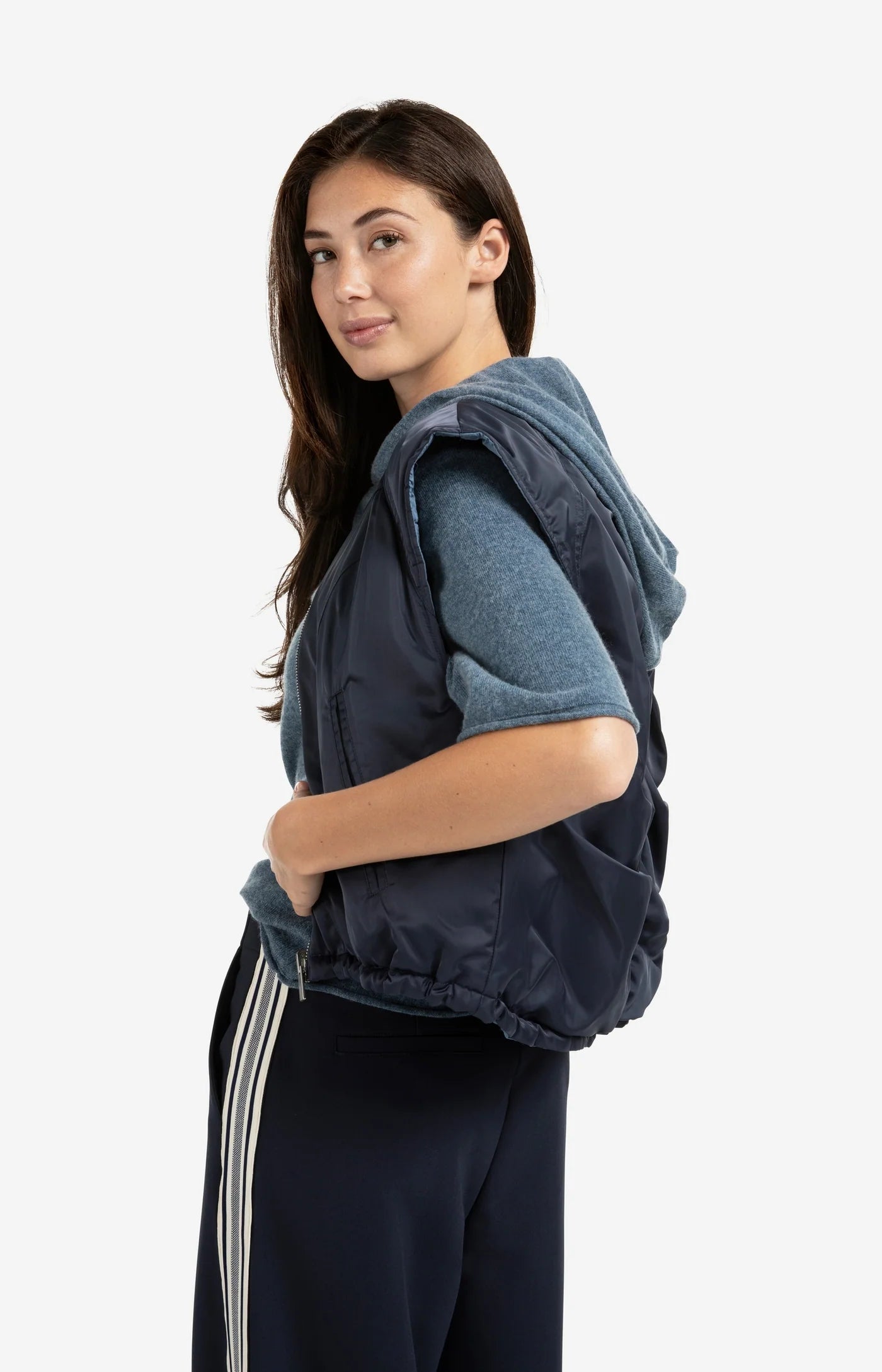 Nylon Reversible Bodywarmer in Inkwell Blue