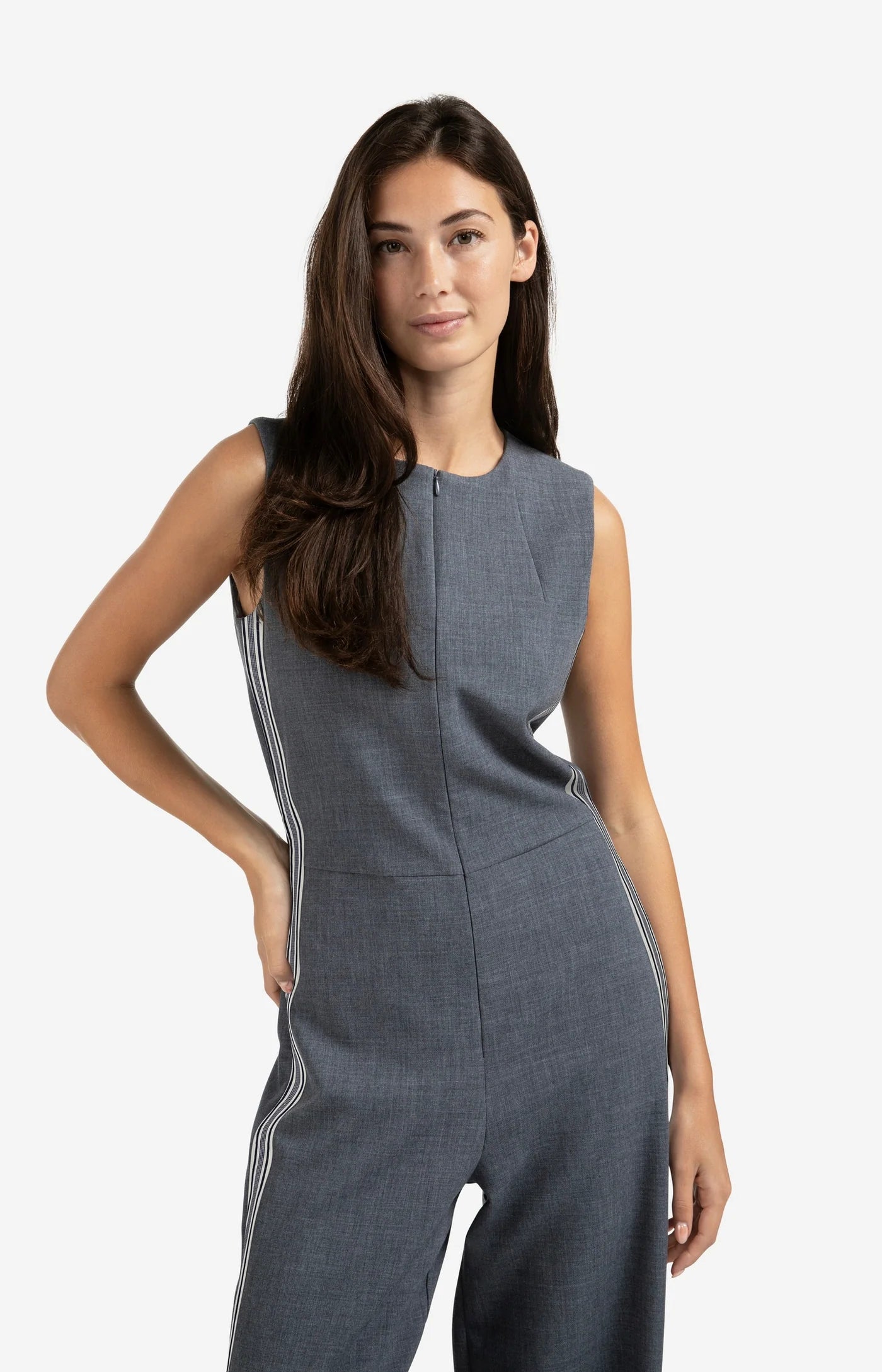 Woven Wide Leg Jumpsuit in Inkwell Blue