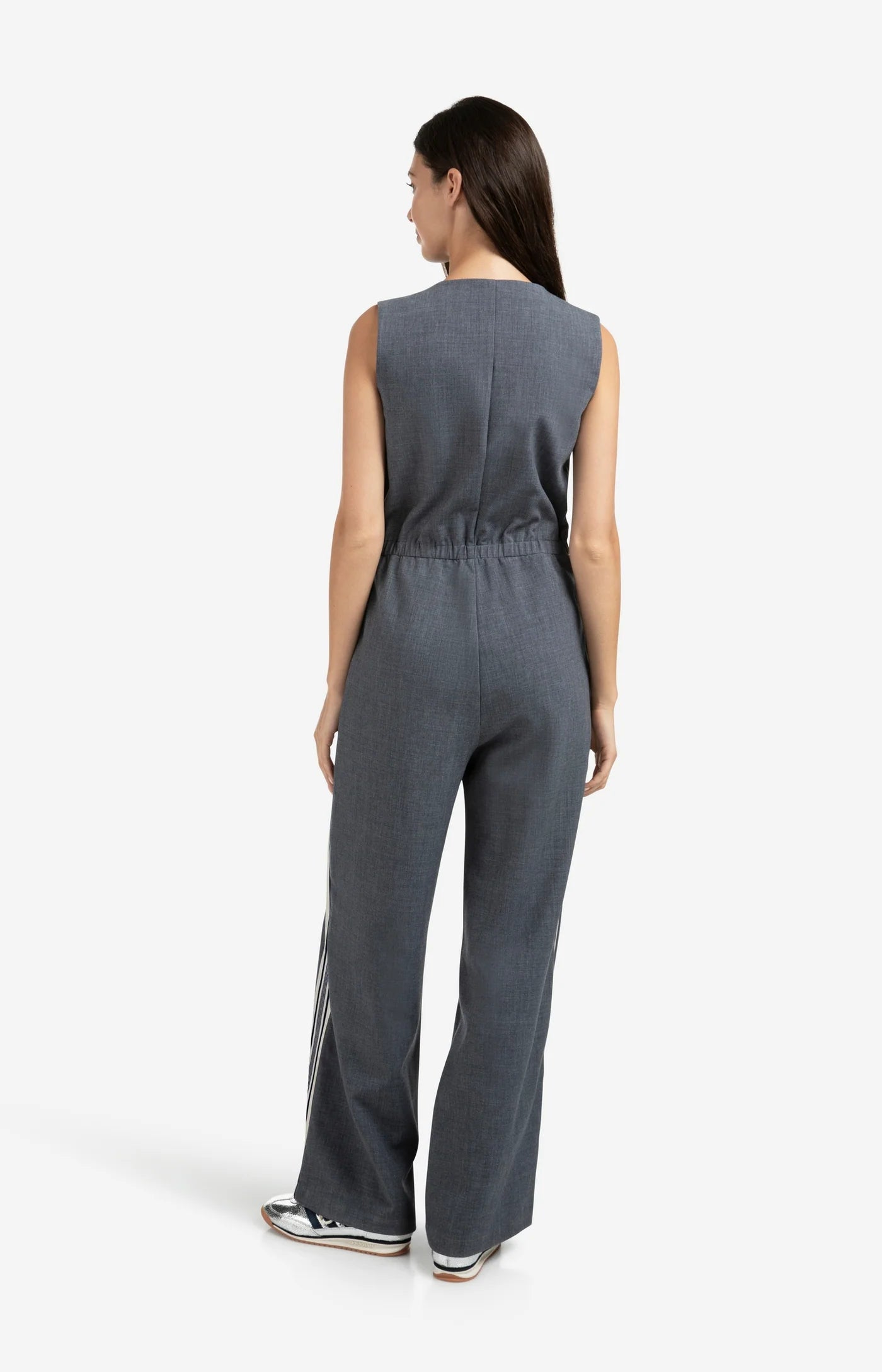 Woven Wide Leg Jumpsuit in Inkwell Blue