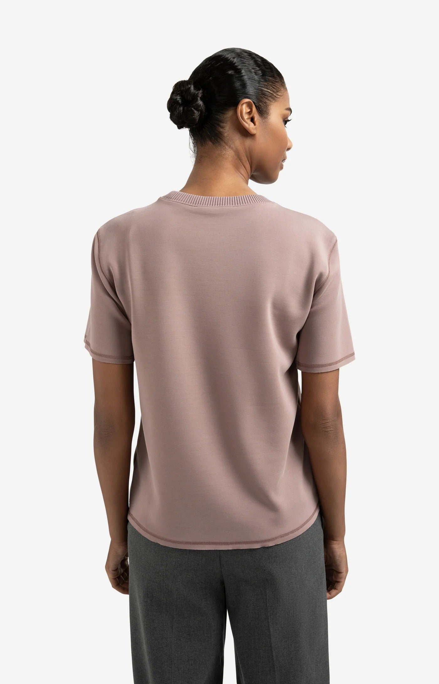 Short Sleeve Sweatshirt in Blush Pink