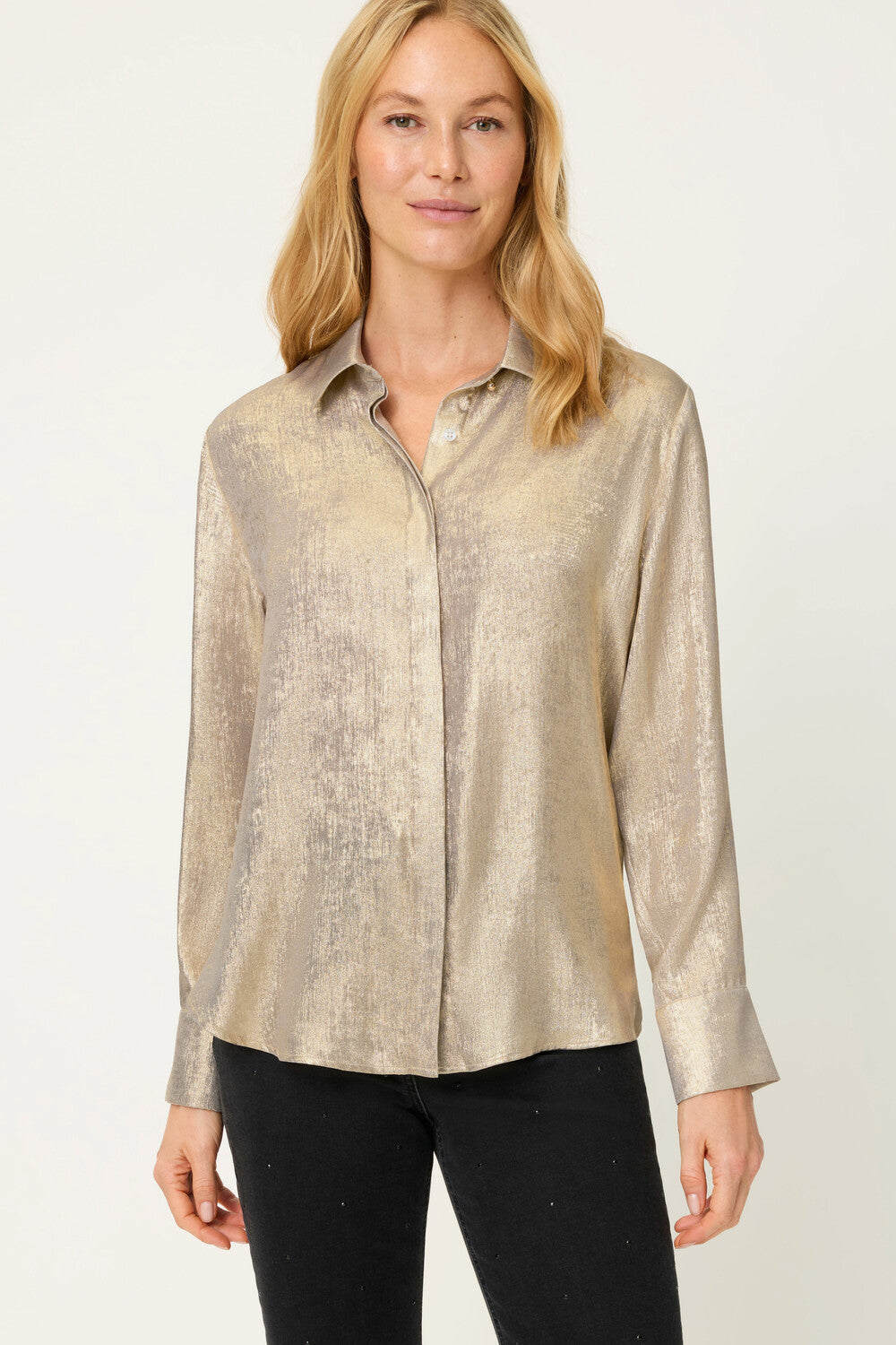 Long Sleeve Blouse in Gold