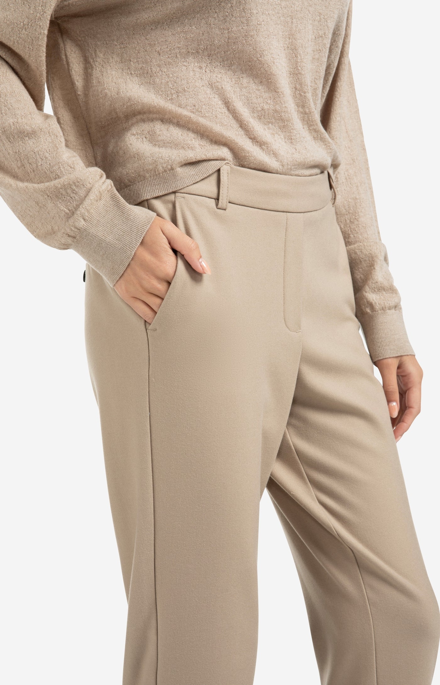 Pantalon Style Trouser in Sand Beige