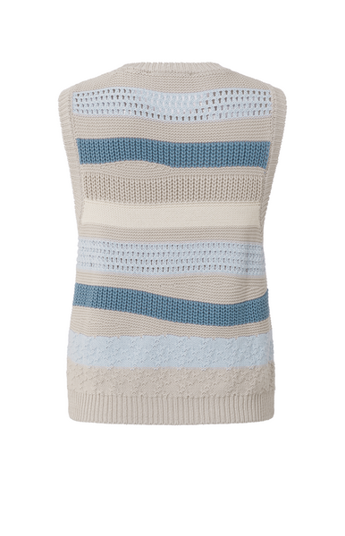 Textured Sleeveless Sweater in Wind Chime Beige
