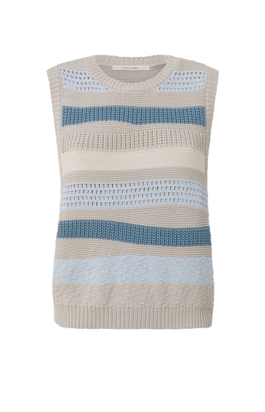 Textured Sleeveless Sweater in Wind Chime Beige