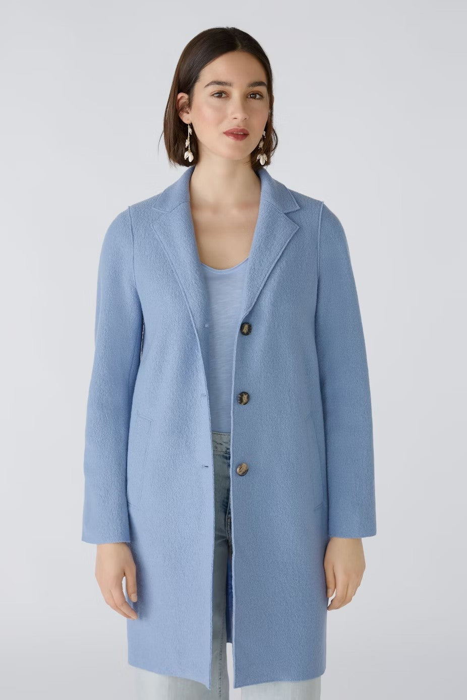 Mayson Boiled Wool Coat in Light Blue