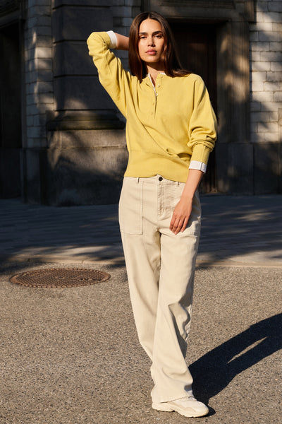 Collar Detail Sweater in Dried Moss Green