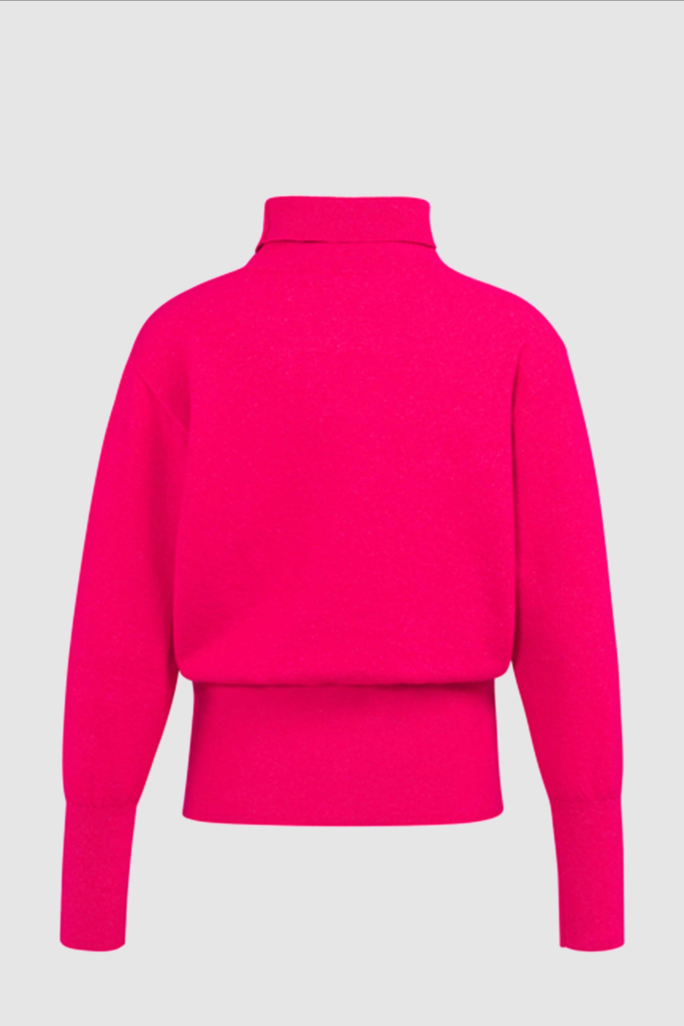 High Neck Sweater in Rose Red