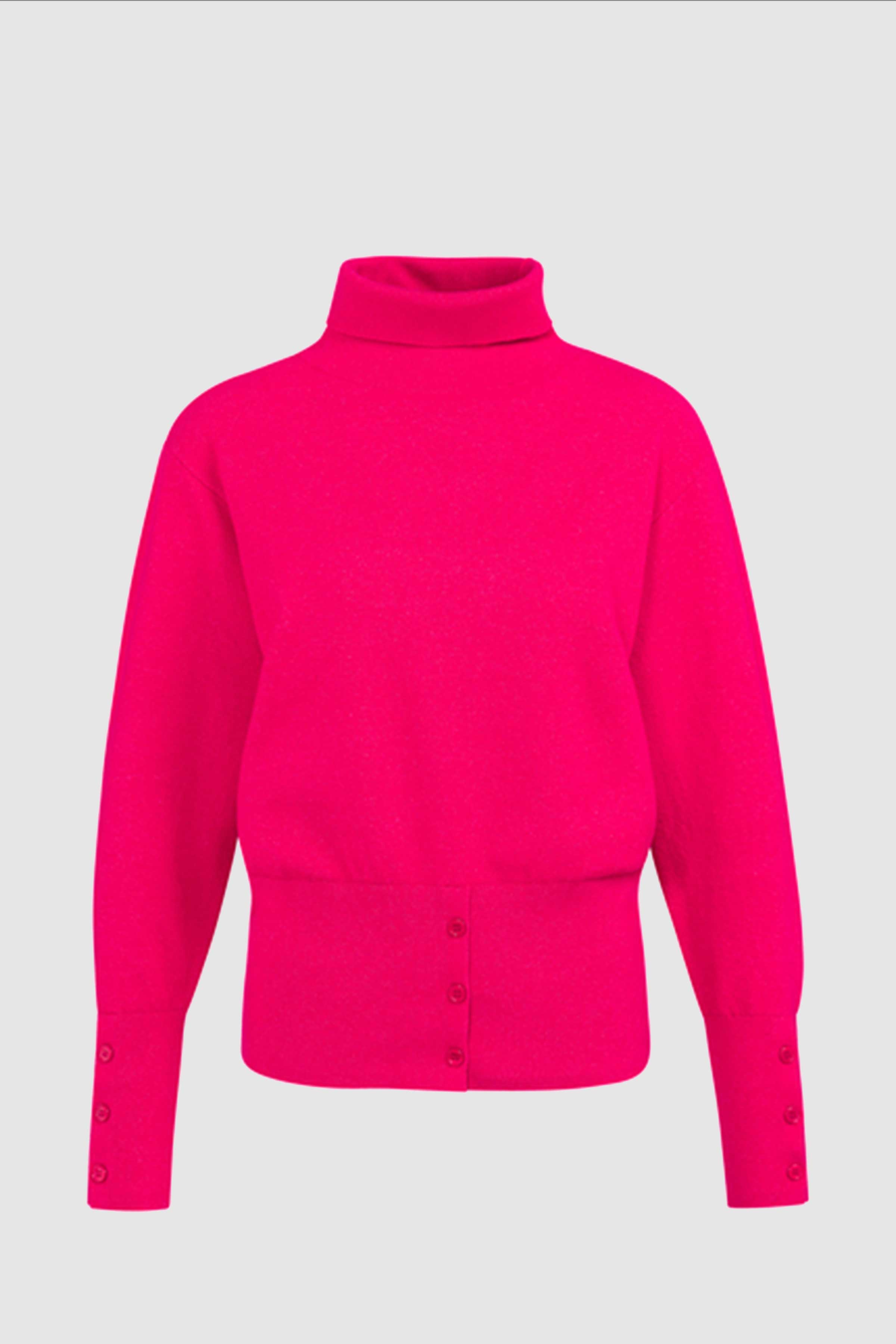 High Neck Sweater in Rose Red