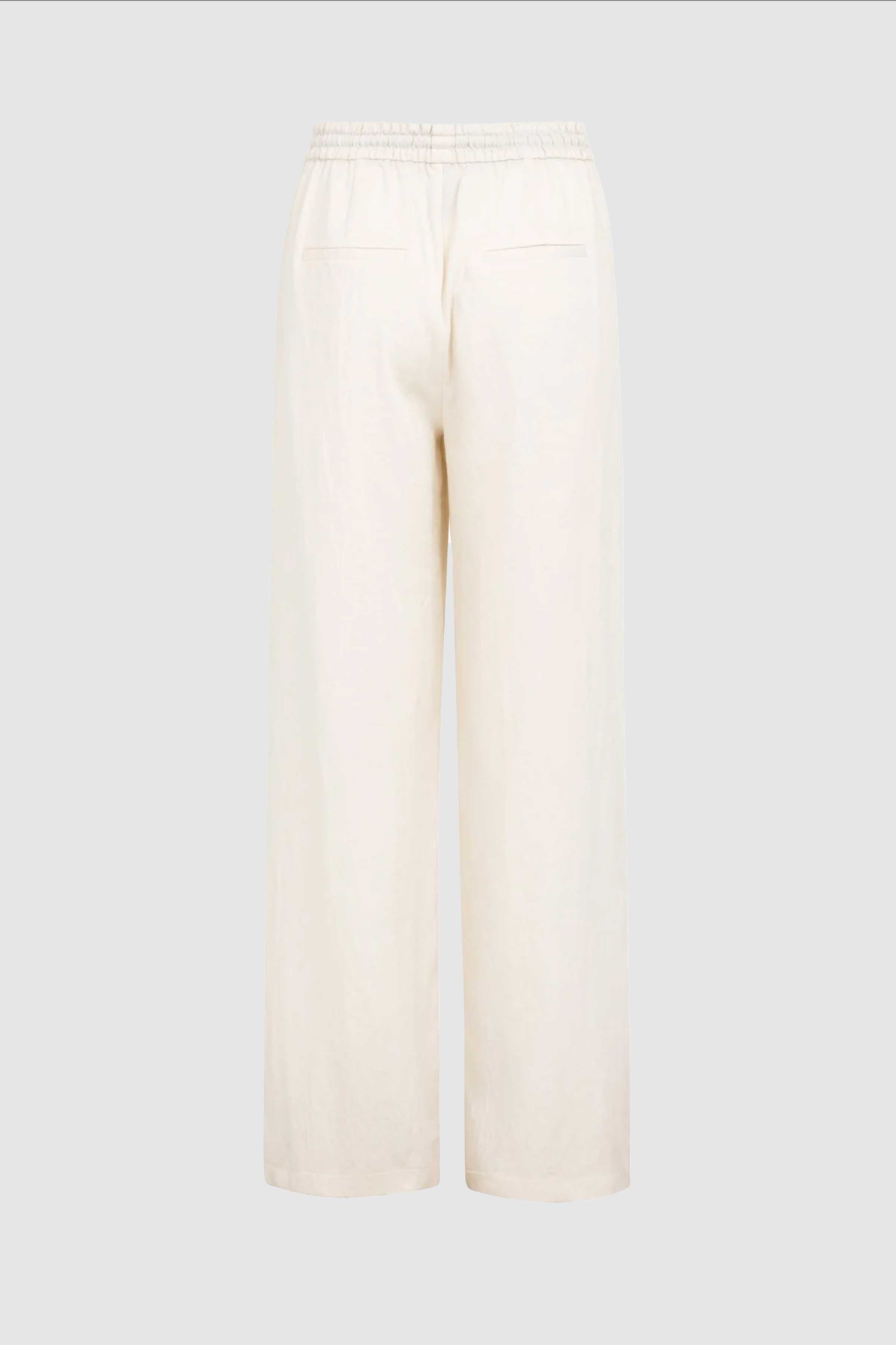 Contrast Stitch Wide Leg Trouser in Cloud Creme Beige
