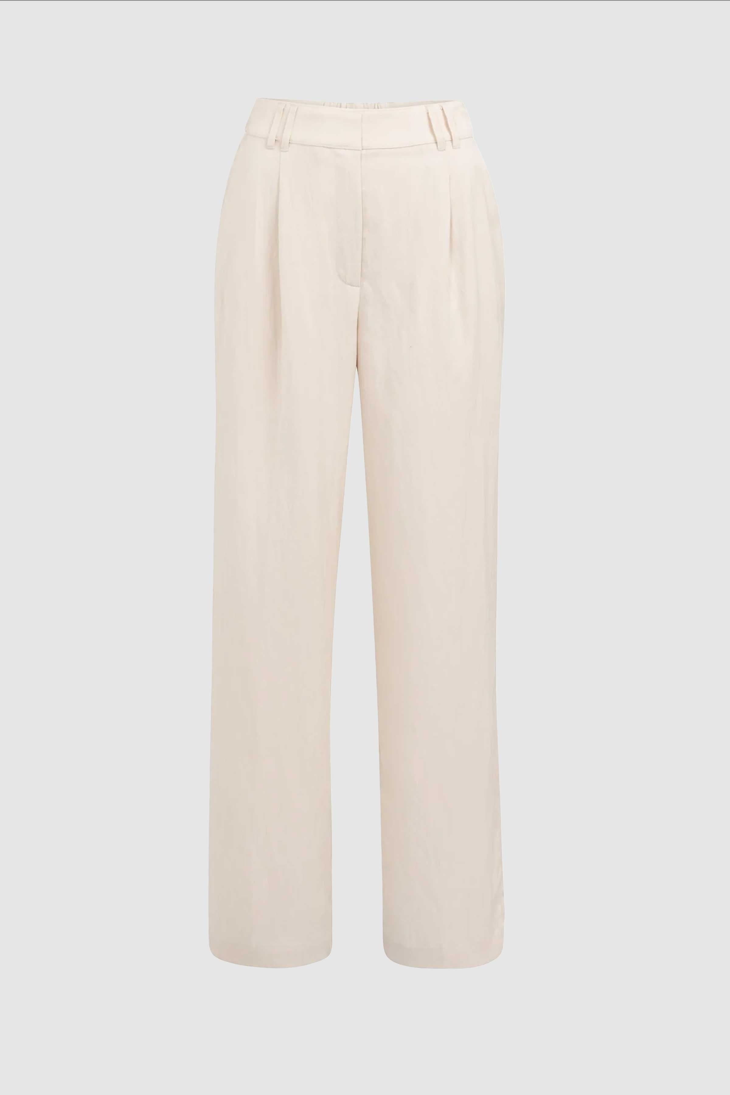 Wide Leg Trouser in Creme Beige