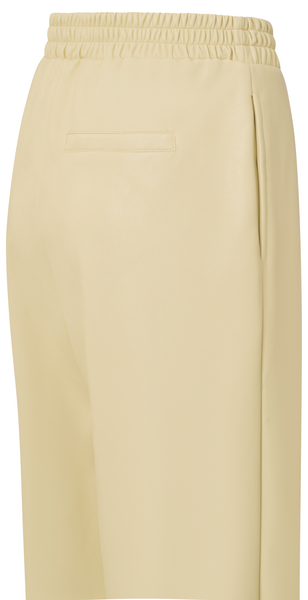 Faux Leather Wide Leg Trouser in Parsnip Yellow