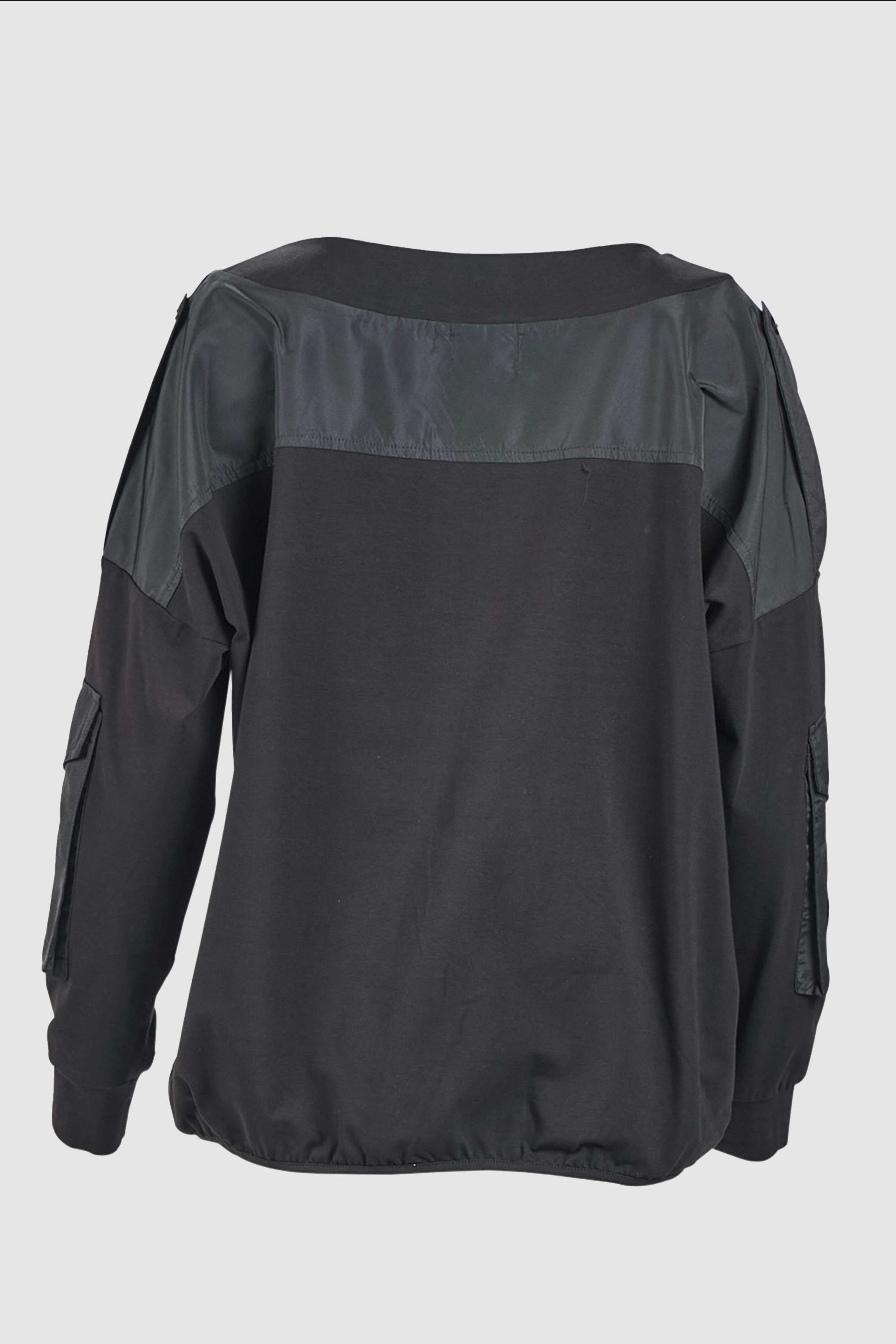 Pantone Cargo Pocket Top in Plain Black