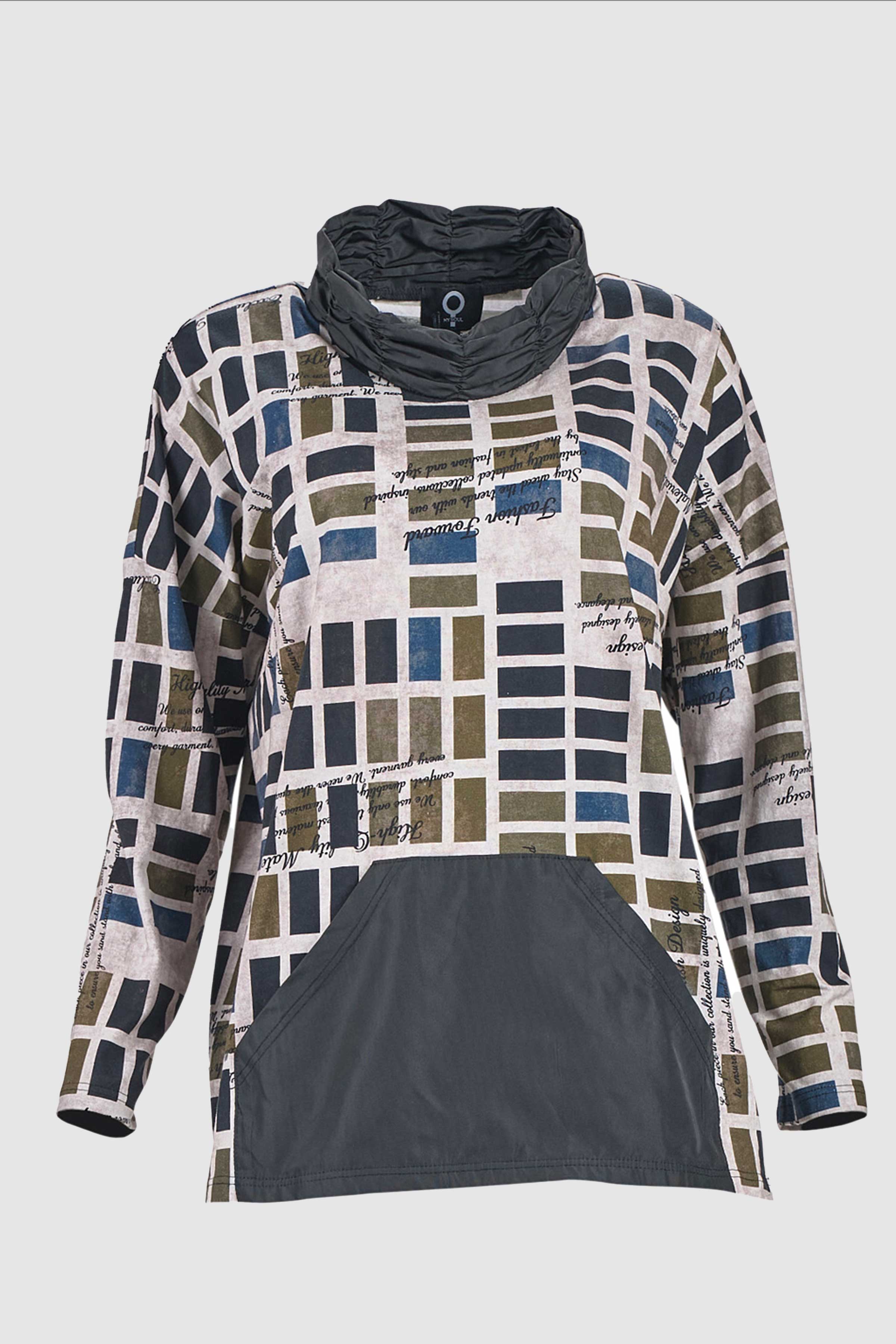 Pantone Funnel Neck Pocket Top in Multi