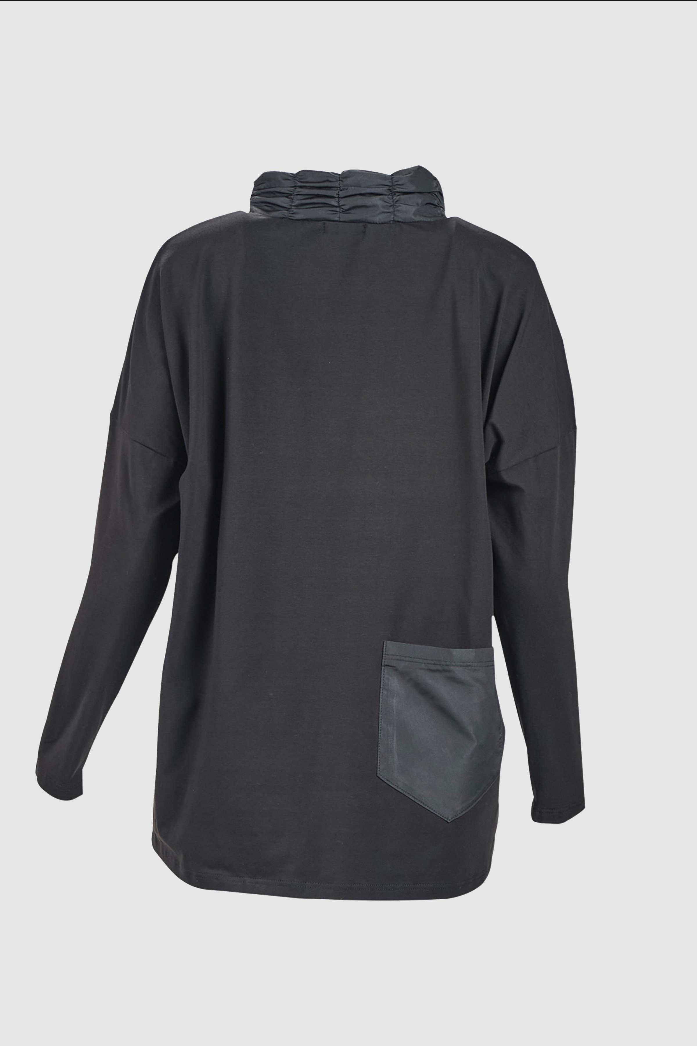 Pantone Funnel Neck Pocket Top in Black