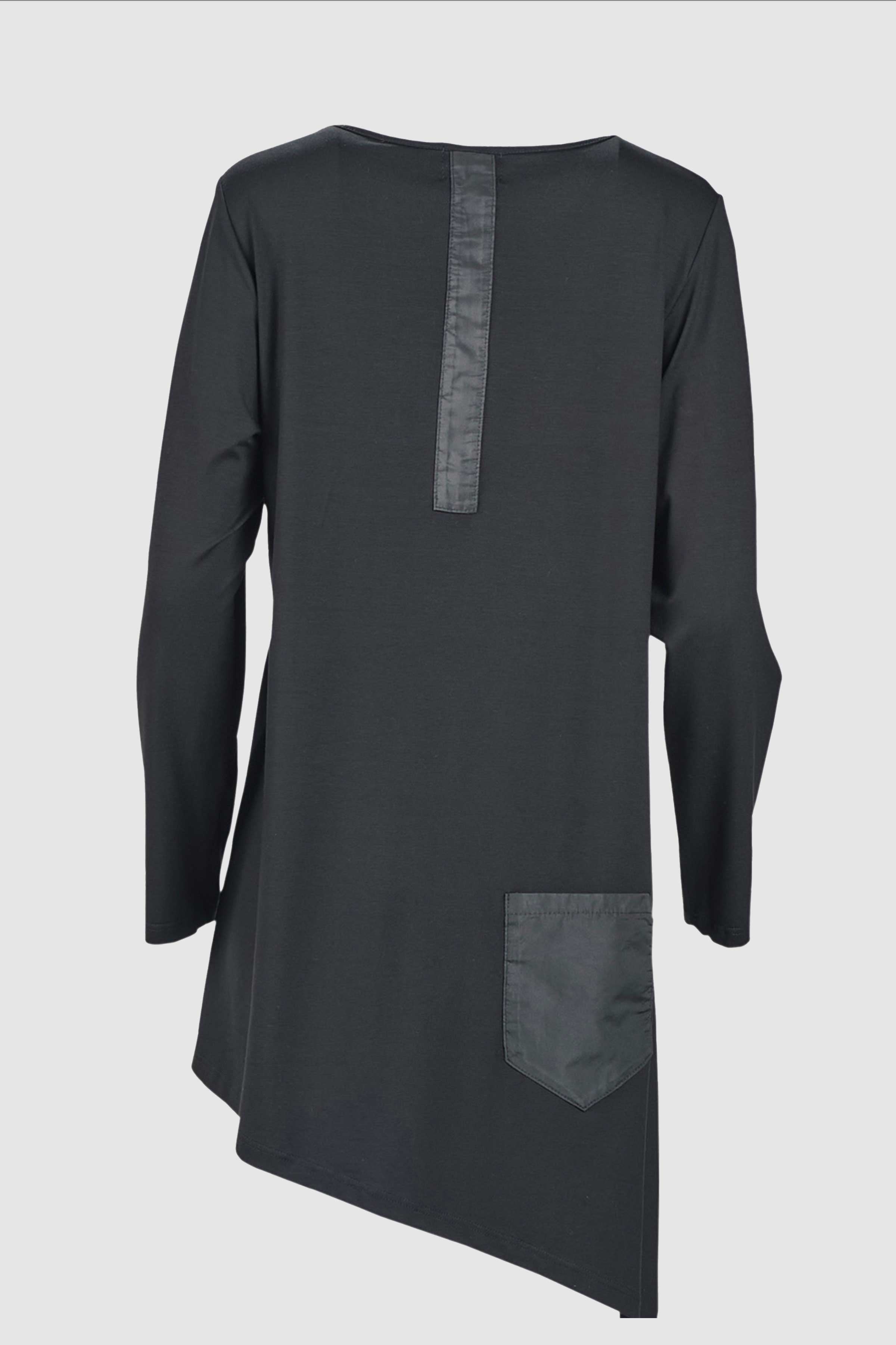 Ribbon Detail Tunic in Plain Black