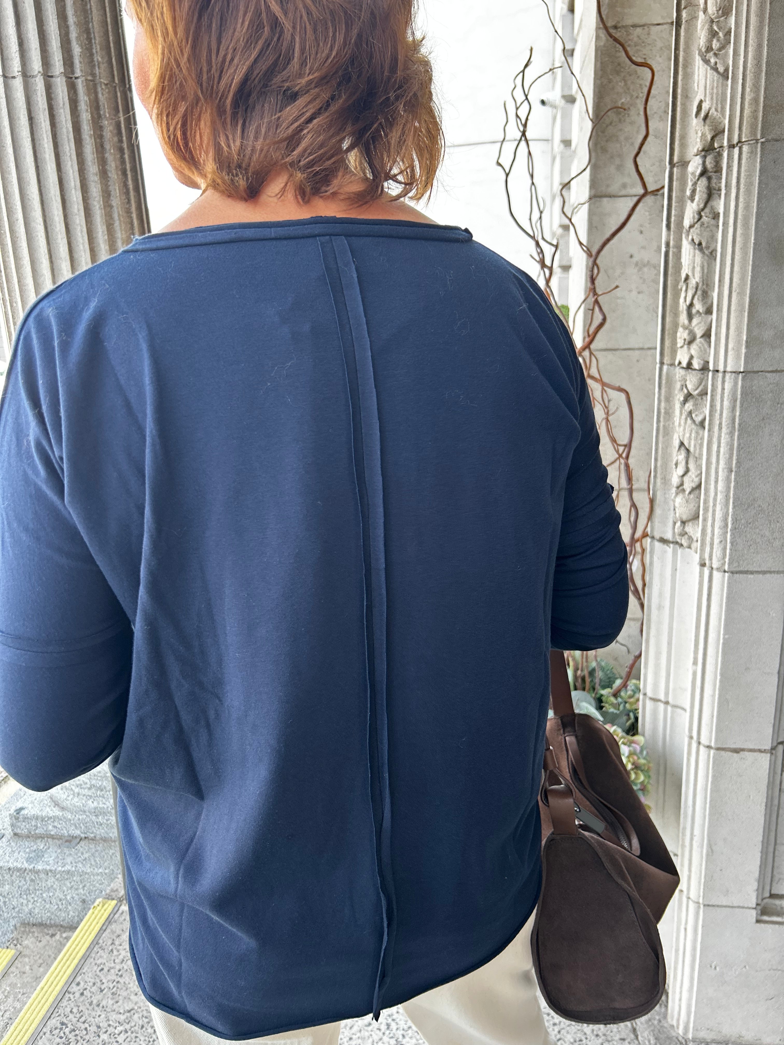 Seam Detail Top in Navy