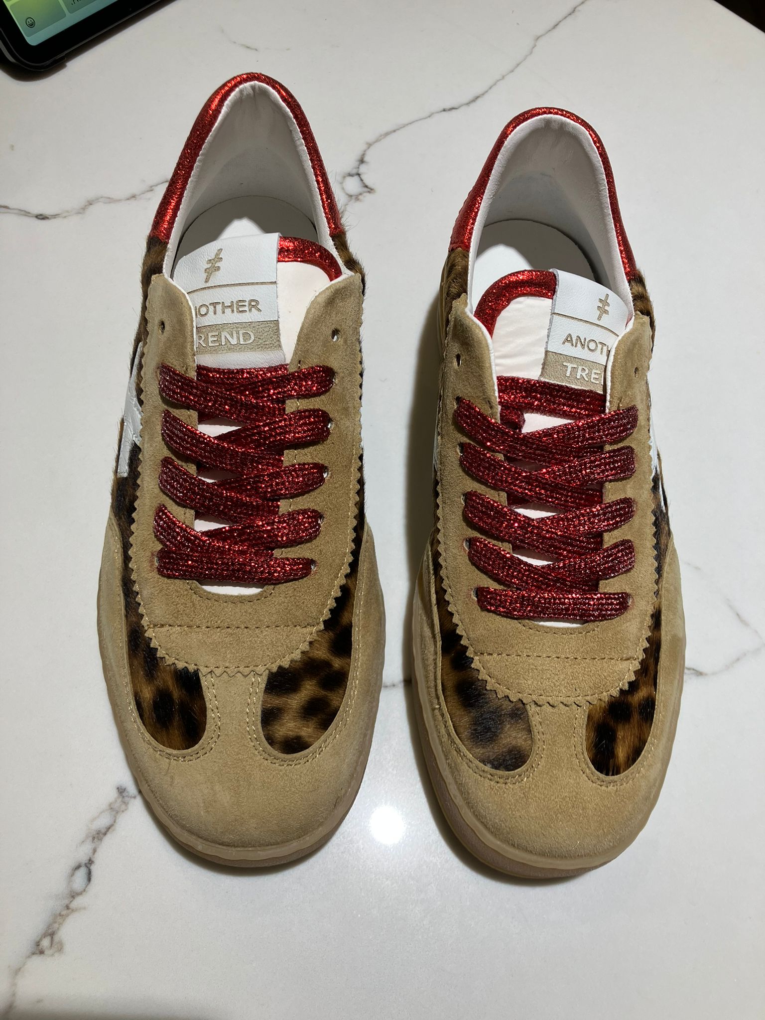 Baby Silk Trainer in Leopard/Camel