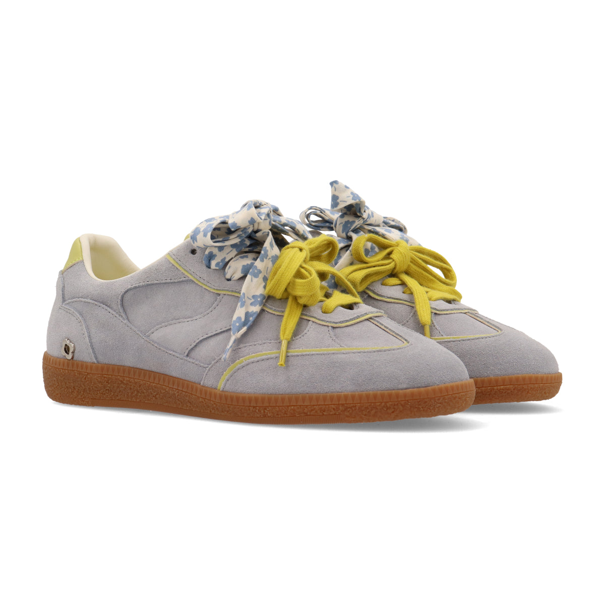 TEN Trainers with Dual Laces in Grey/Yellow