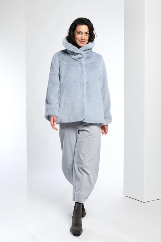 Faux Fur Jacket in Light Blue