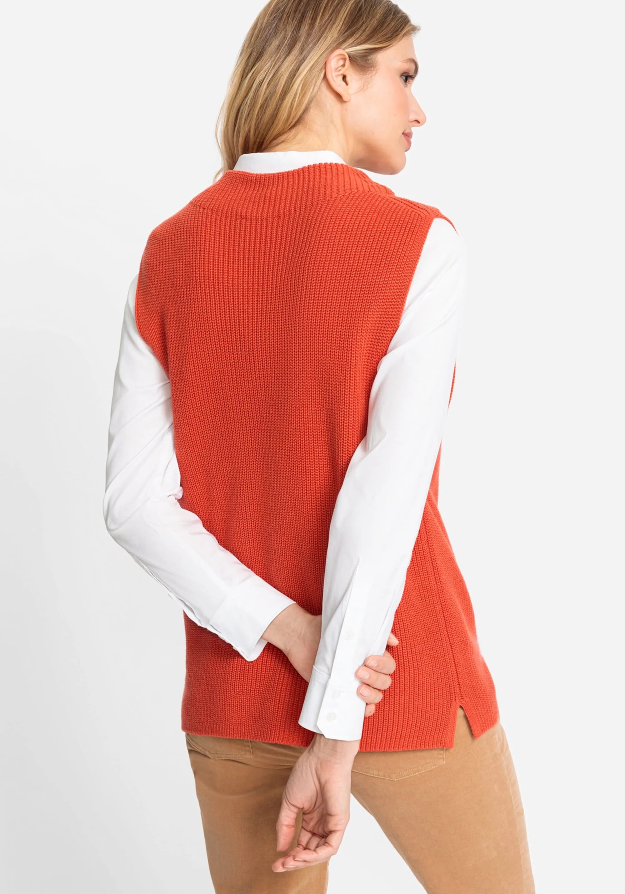 Sleeveless Sweater in Spiced Orange