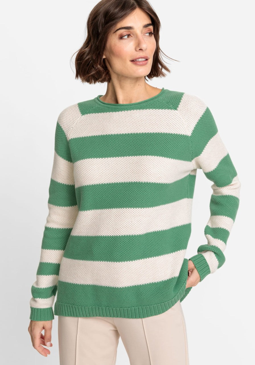 Laurel Pullover in Green Stripe