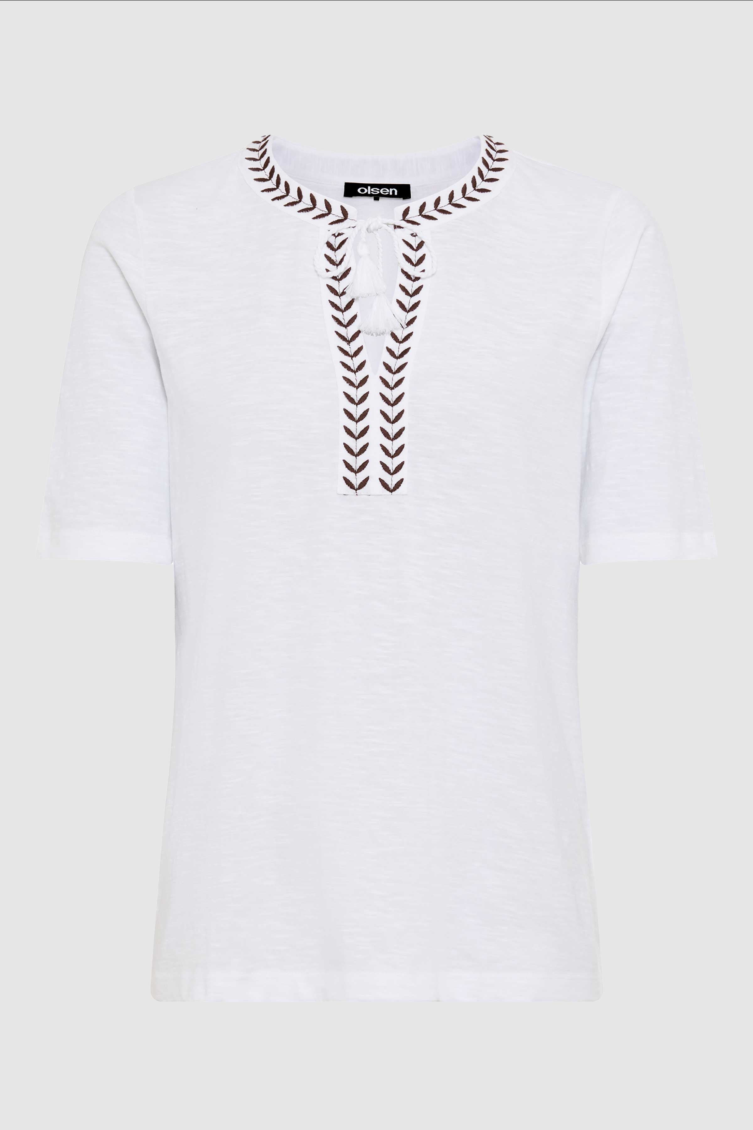 Tie Neck T-Shirt in White