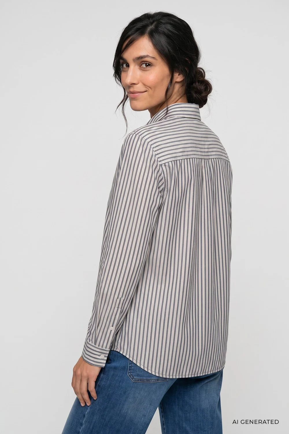 Classic Stripe Shirt in Ink Blue